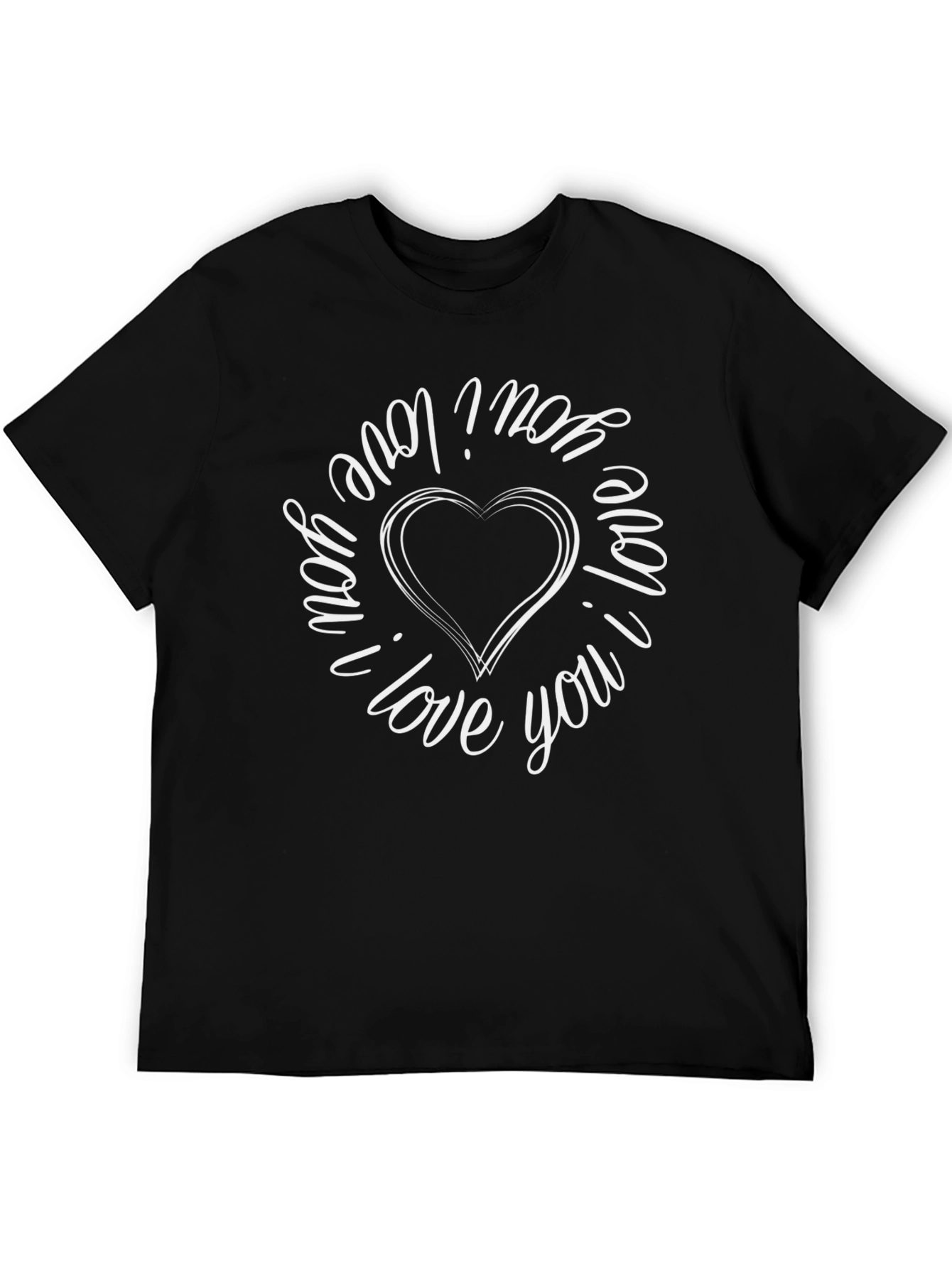Black I Love You Heart Graphic Tee - Black view 5