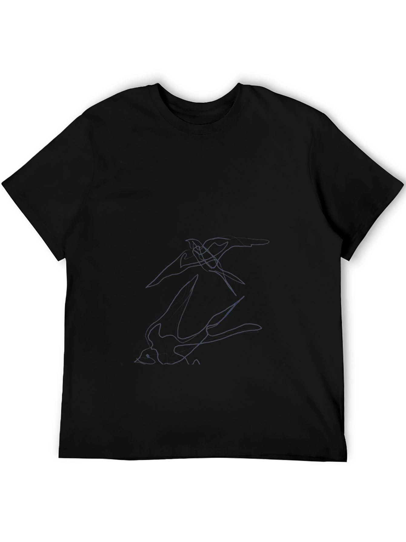 Black Men's Solid Black Crew Neck T-Shirt view 5