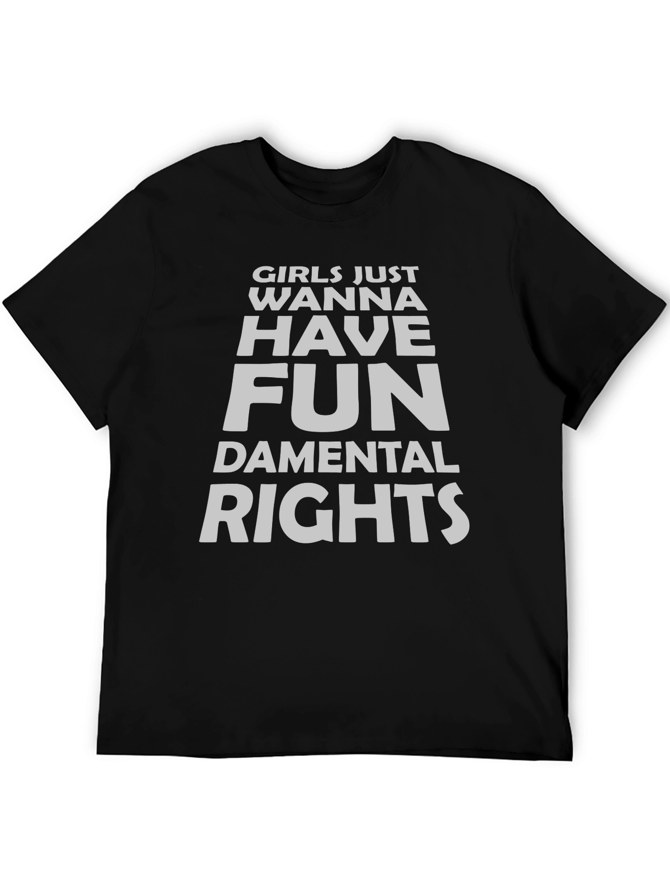 Black Girls Wanna Have Fun Rights T-Shirt - Black view 5