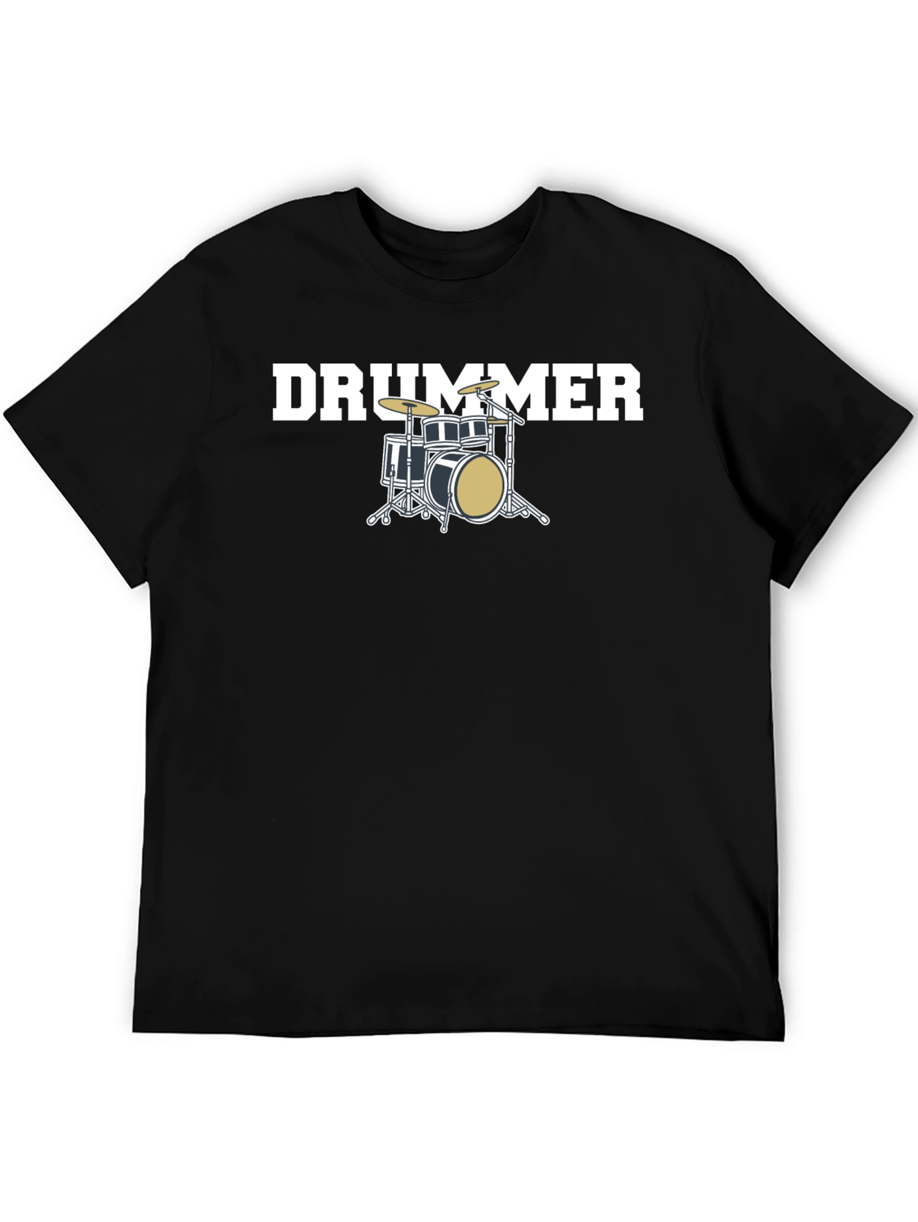Black Drummer T-Shirt - Music Lover Tee view 5