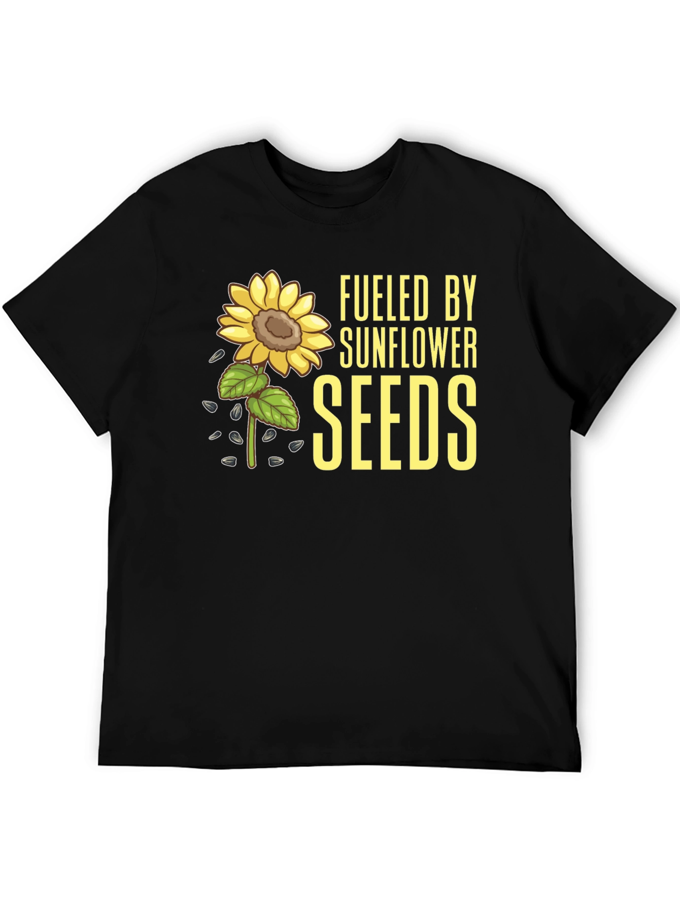 Sunflower Seeds Graphic Tee - Black Cotton T-Shirt - 5