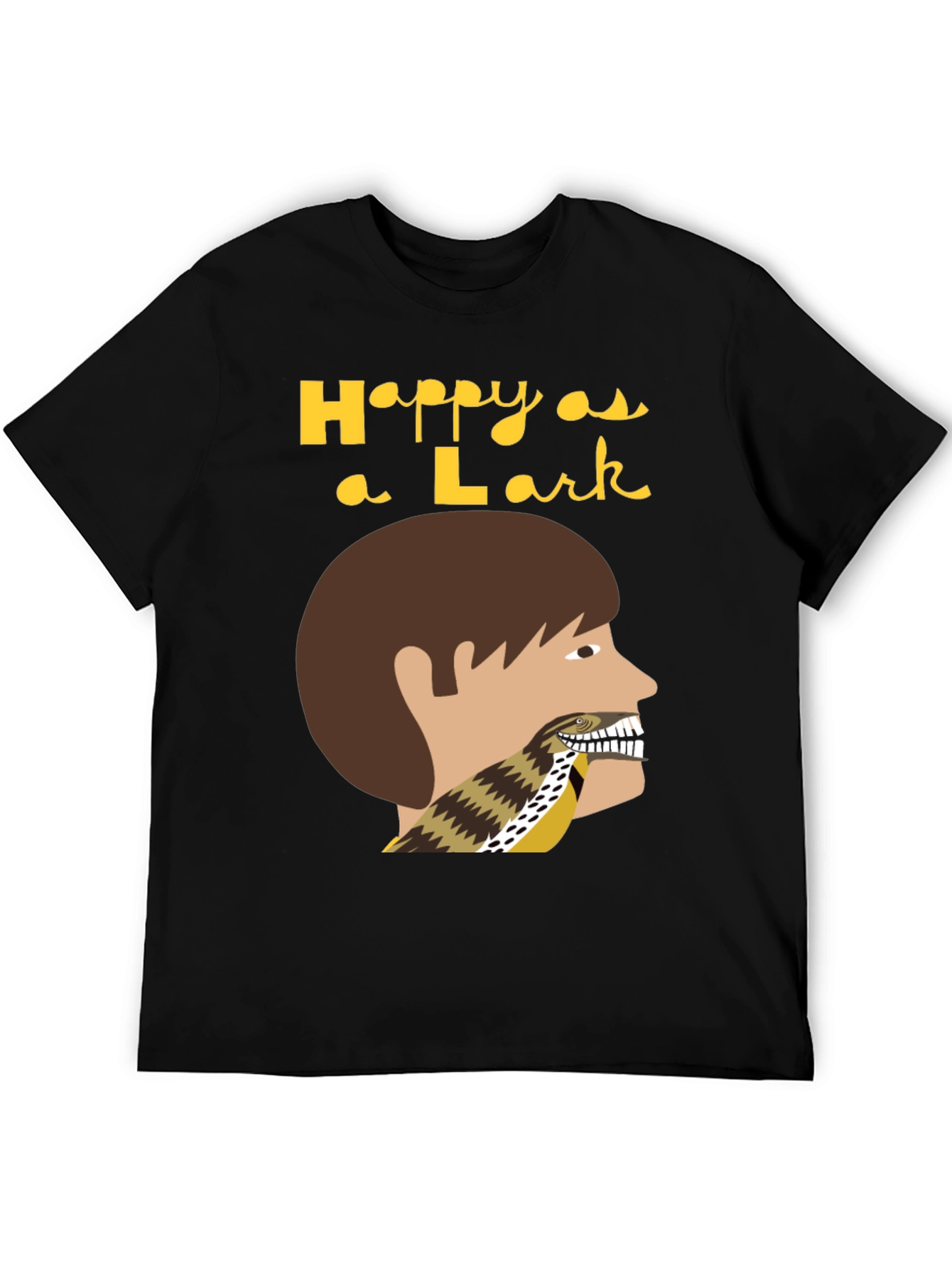 Black Happy as a Lark T-Shirt view 5