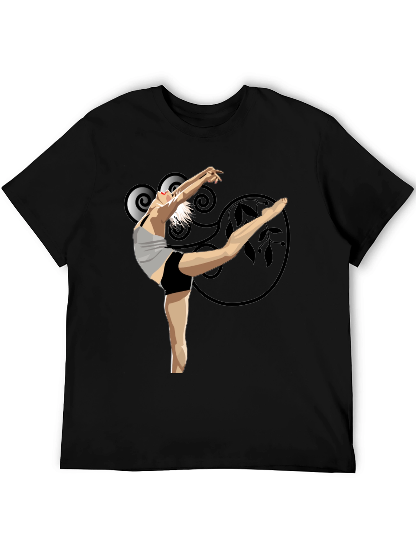 Black Ballet Dancer Graphic Black T-Shirt view 5