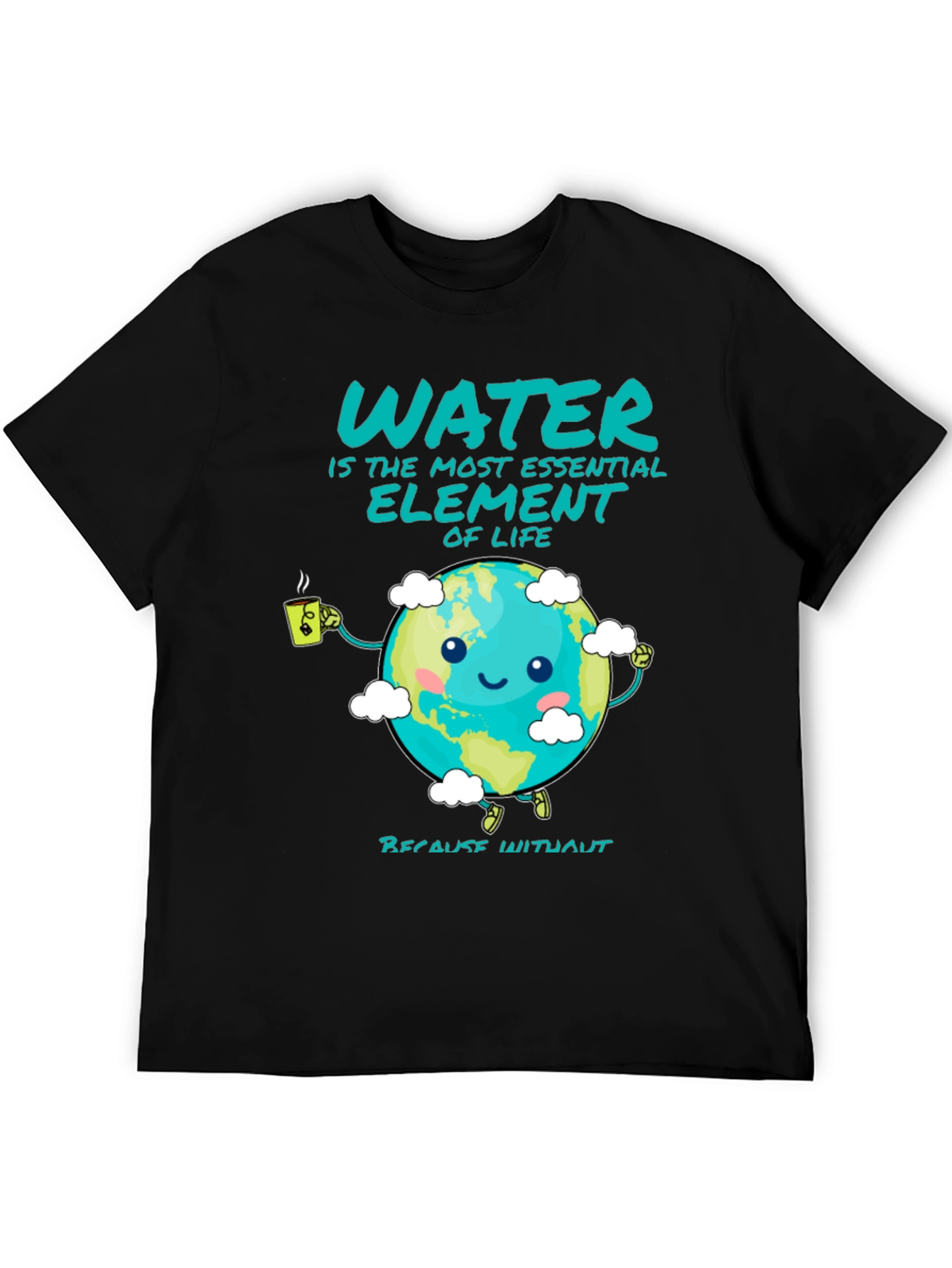 Black Essential Water Element Graphic Tee view 5