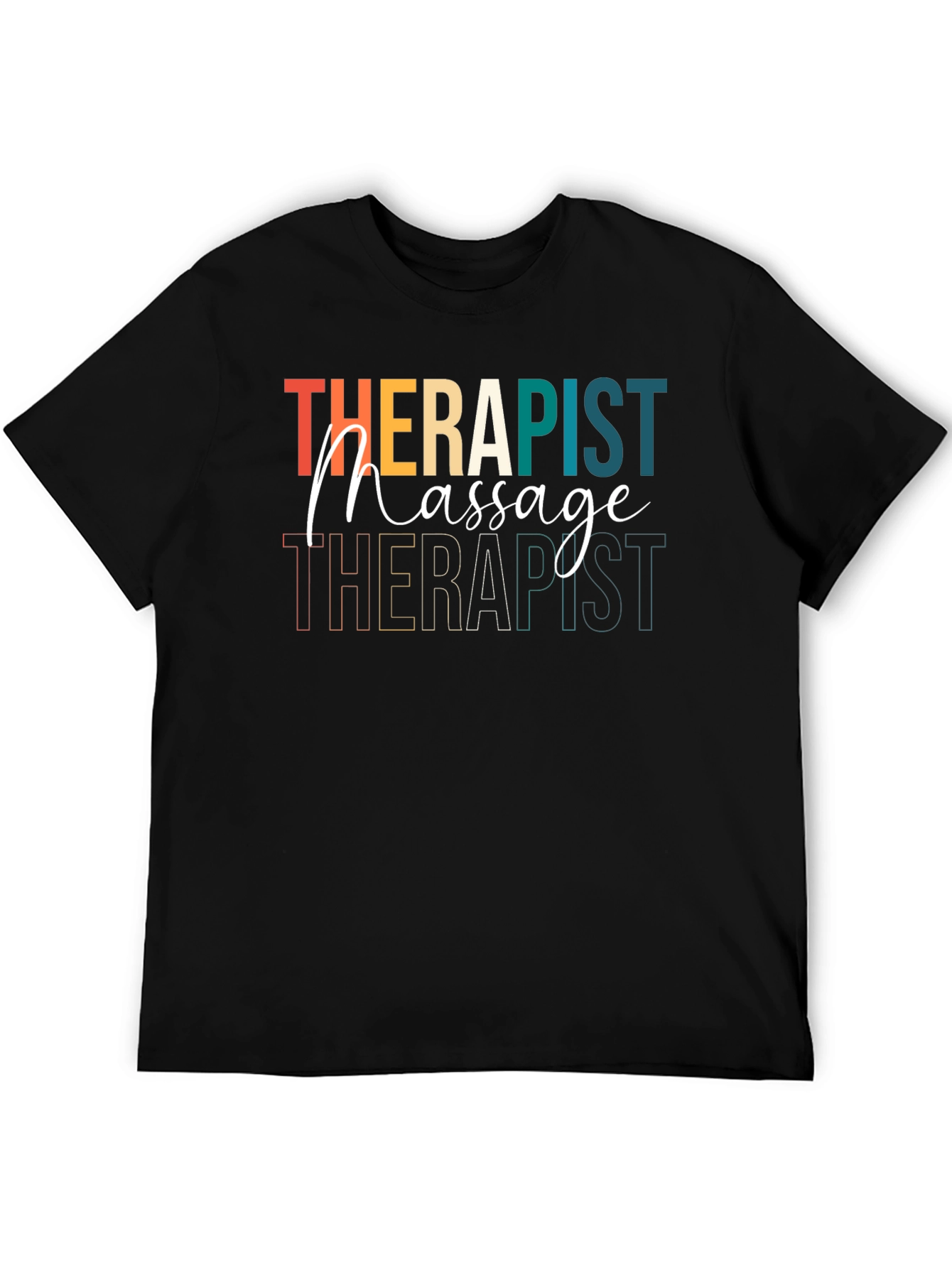 Black Massage Therapist T-Shirt Retro Design view 5