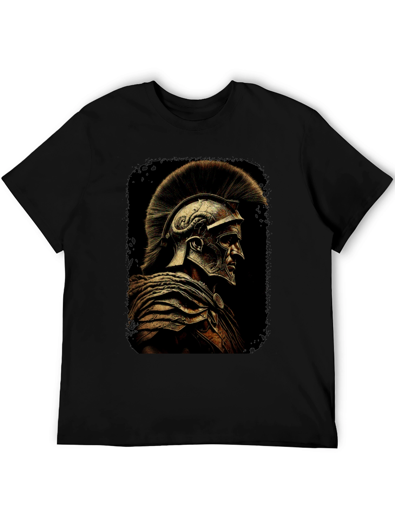 Black Warrior Graphic Tee - Spartan Helmet T-Shirt view 5