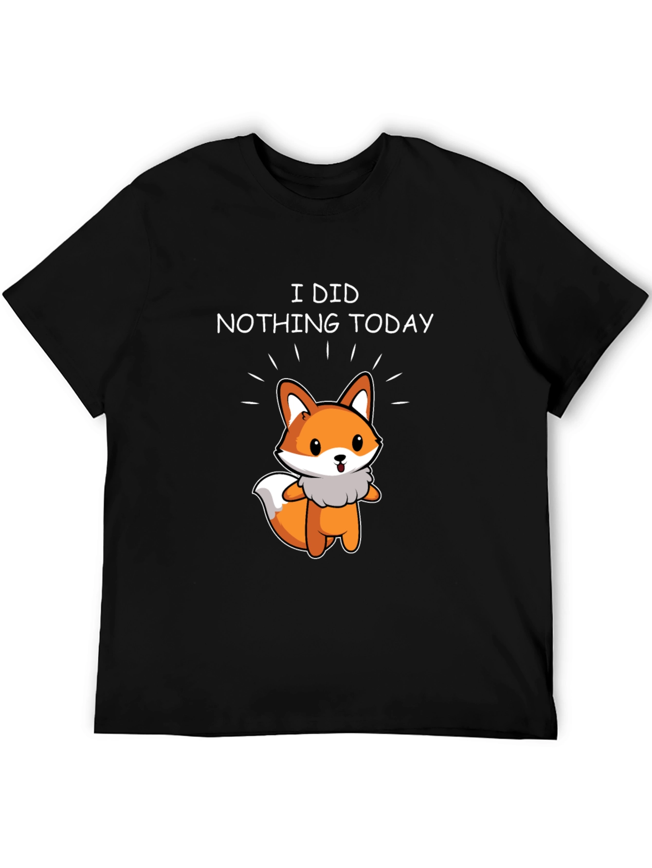 Black I Did Nothing Today Fox T-Shirt - Relax & Enjoy! view 5
