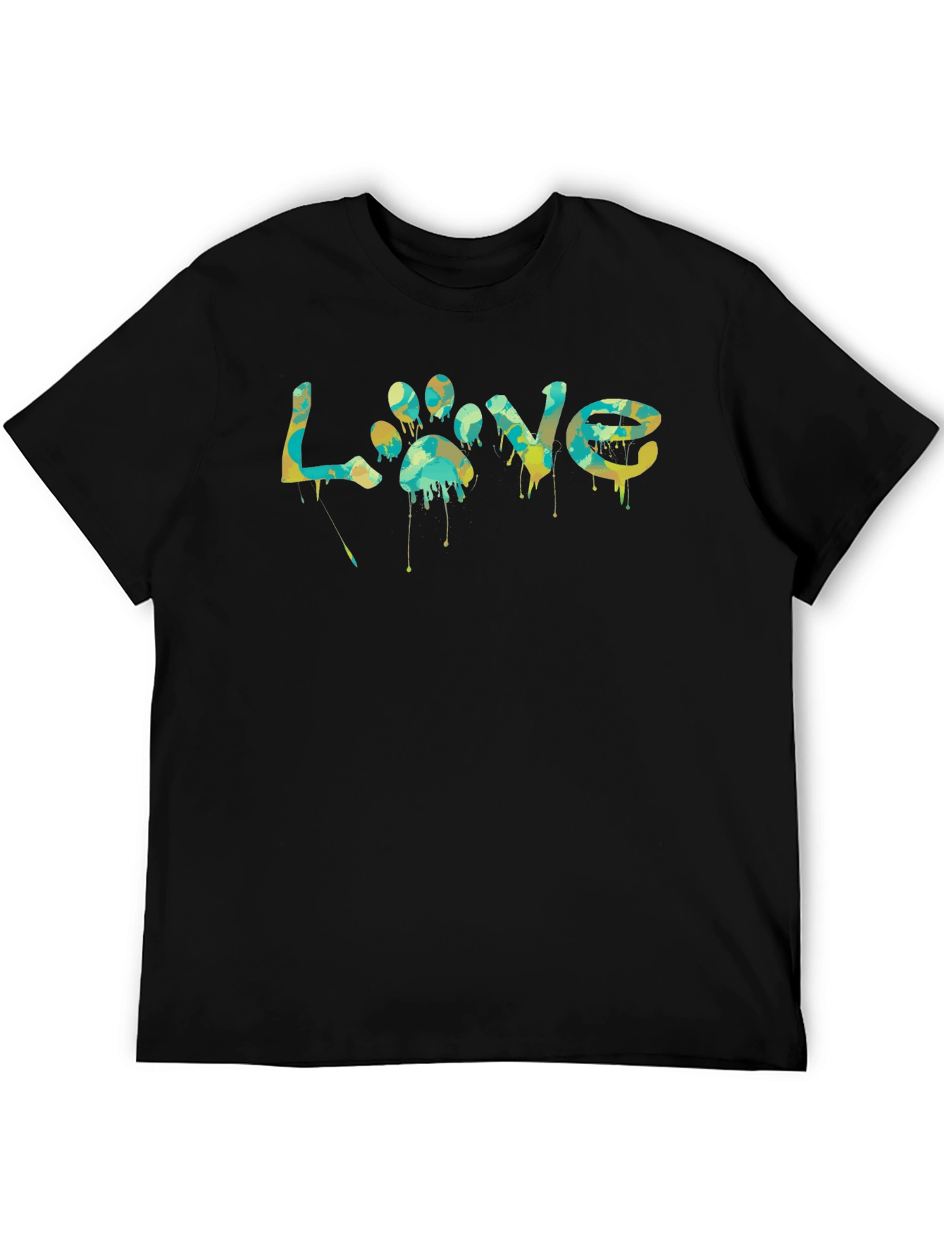 Black Love Paw Print Graphic T-Shirt - Unisex view 5