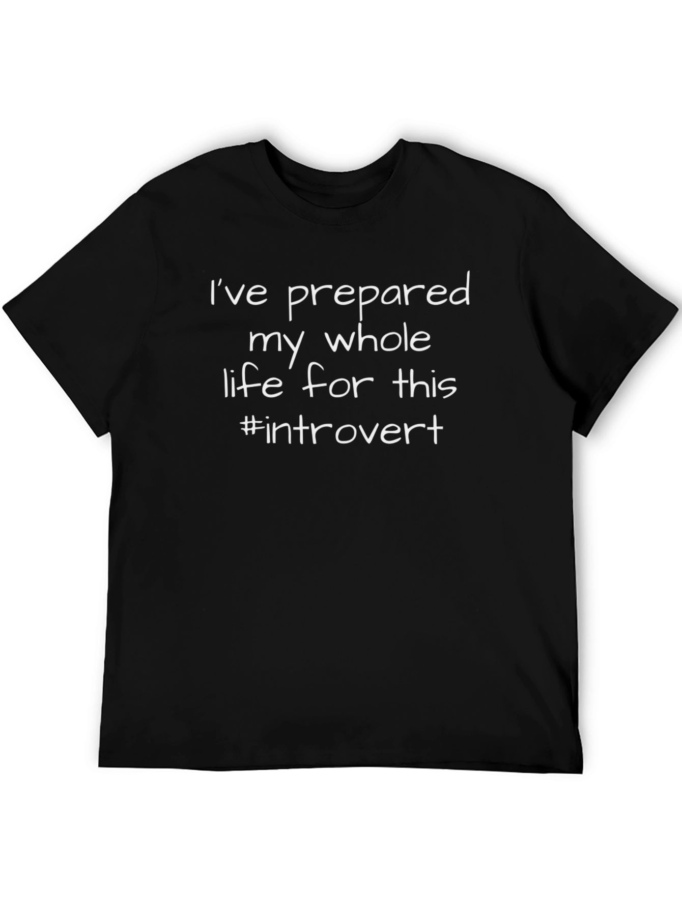 Black Introvert Prepared T-Shirt - Funny Slogan Tee view 5