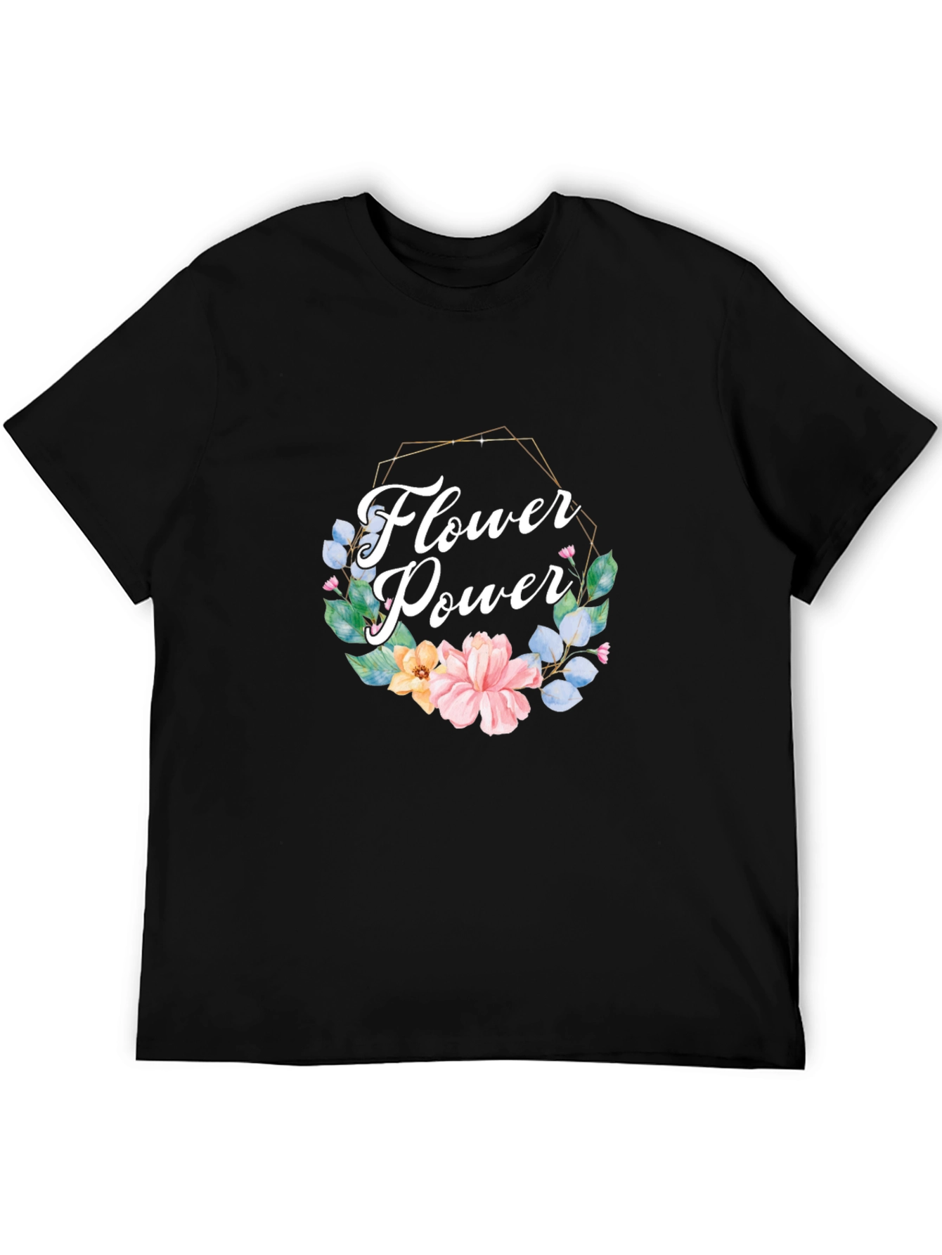 Black Flower Power Graphic Tee - Black view 5