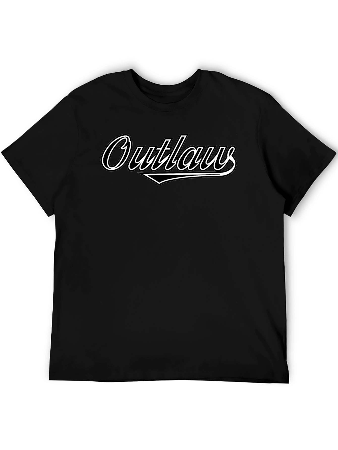 Black Outlaw Graphic Black T-Shirt for Men view 5