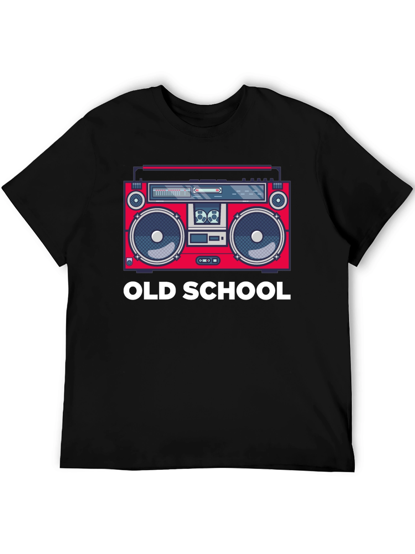 Black Old School Boombox Graphic T-Shirt view 5