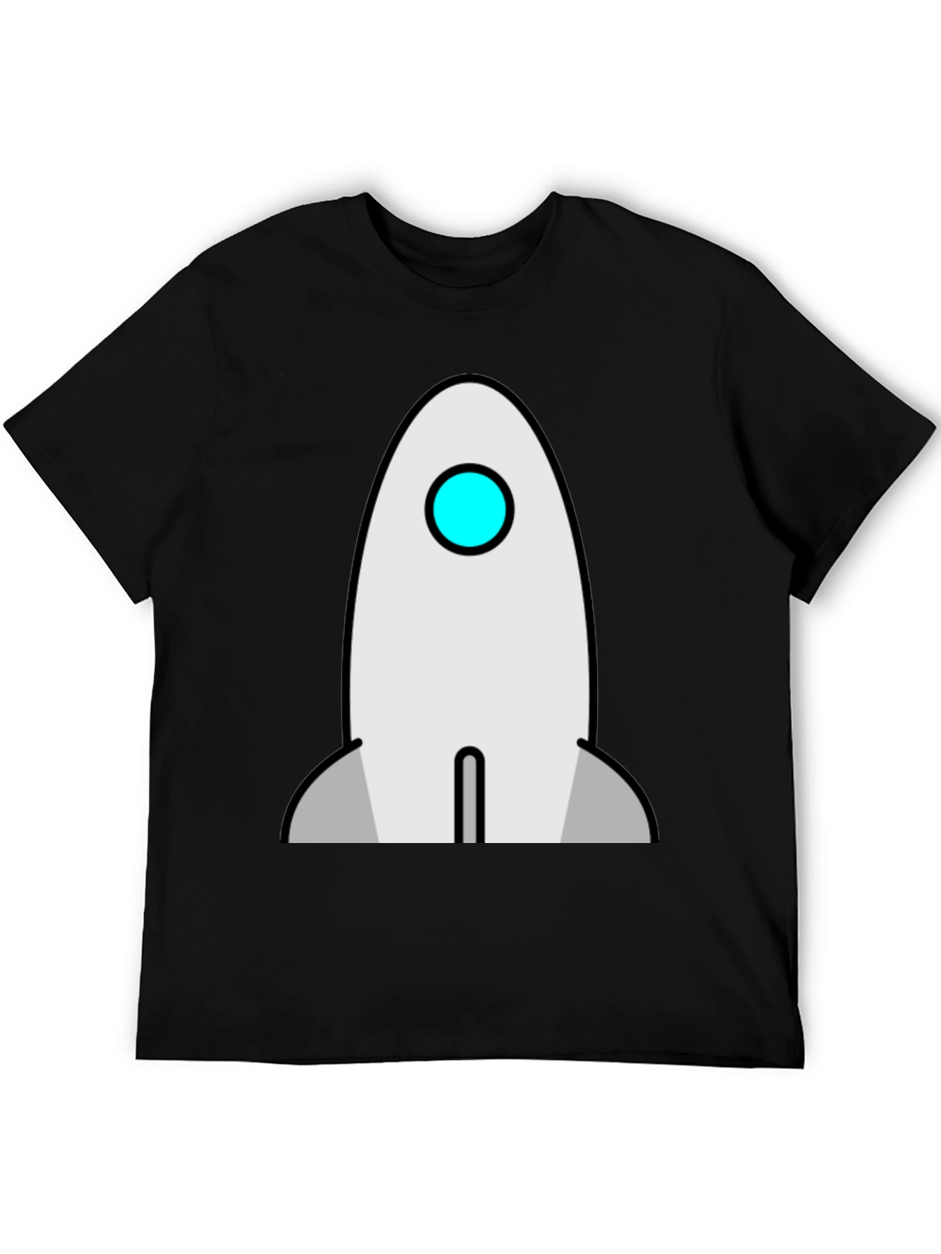 Black Rocket Graphic T-Shirt - Black Cotton Crew Neck Tee view 5