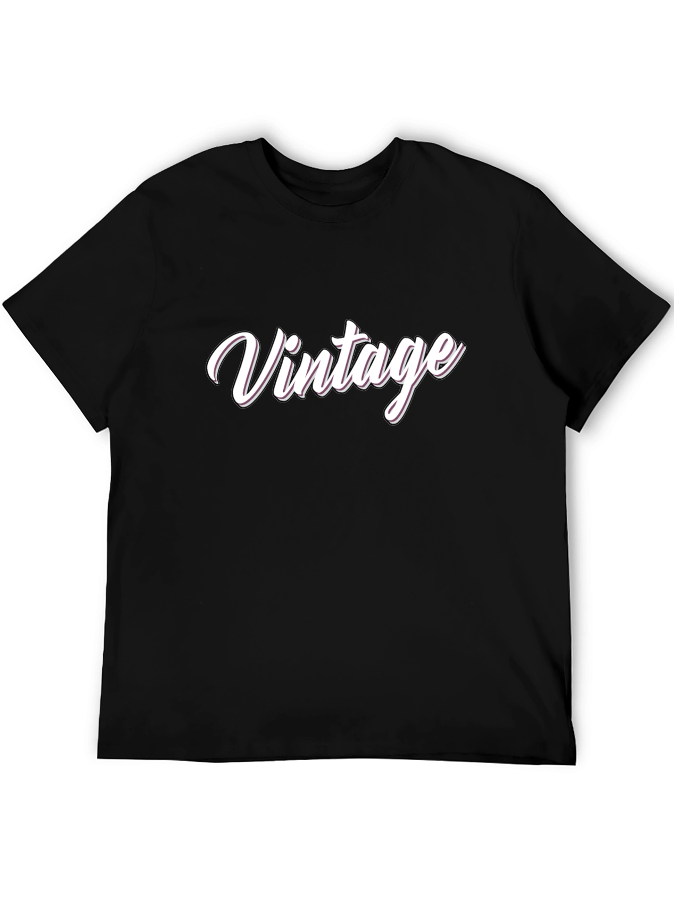 Black Vintage Style Black T-Shirt view 5