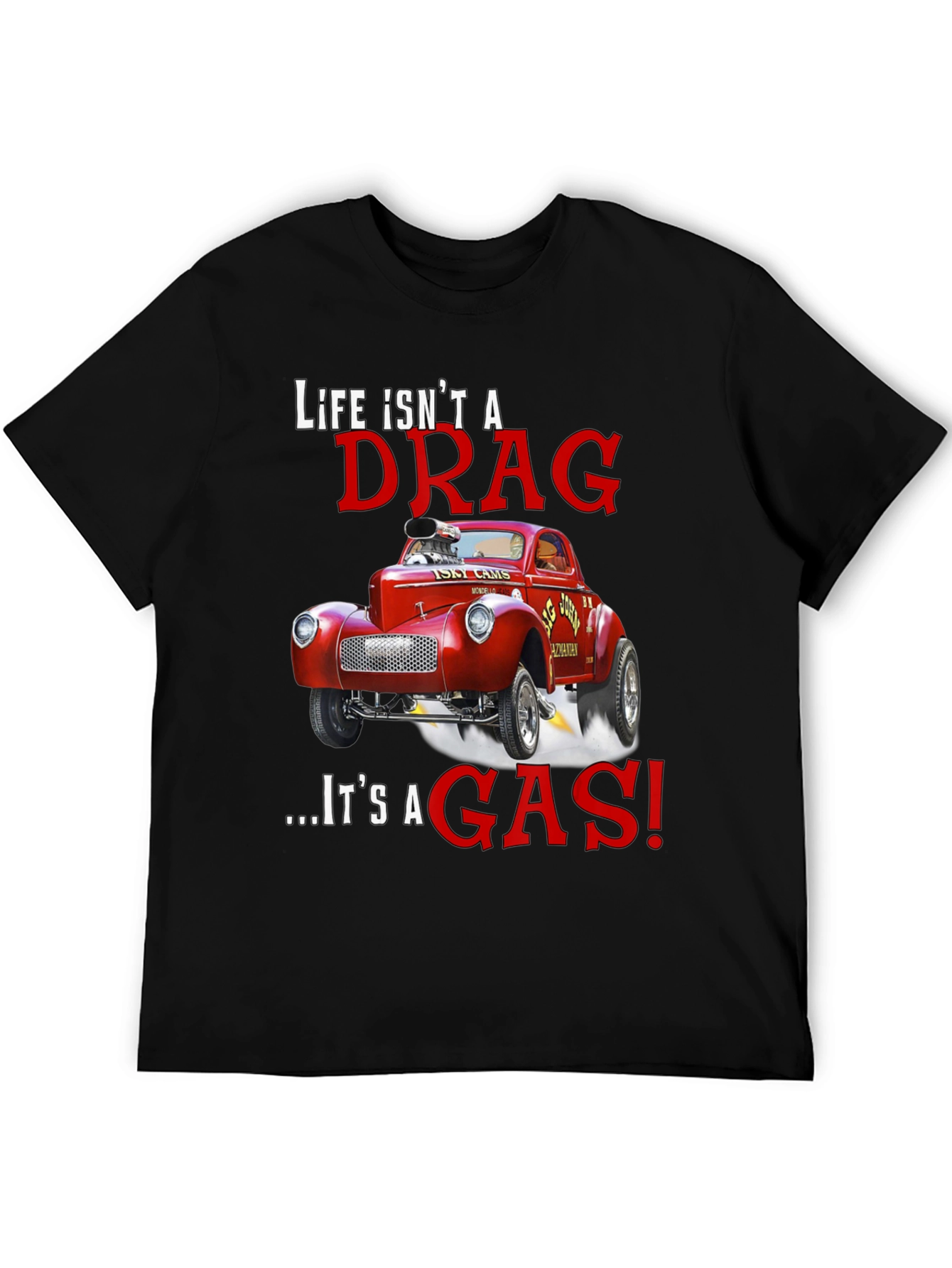 Black Life Isn't a Drag T-Shirt: Hot Rod Design view 5
