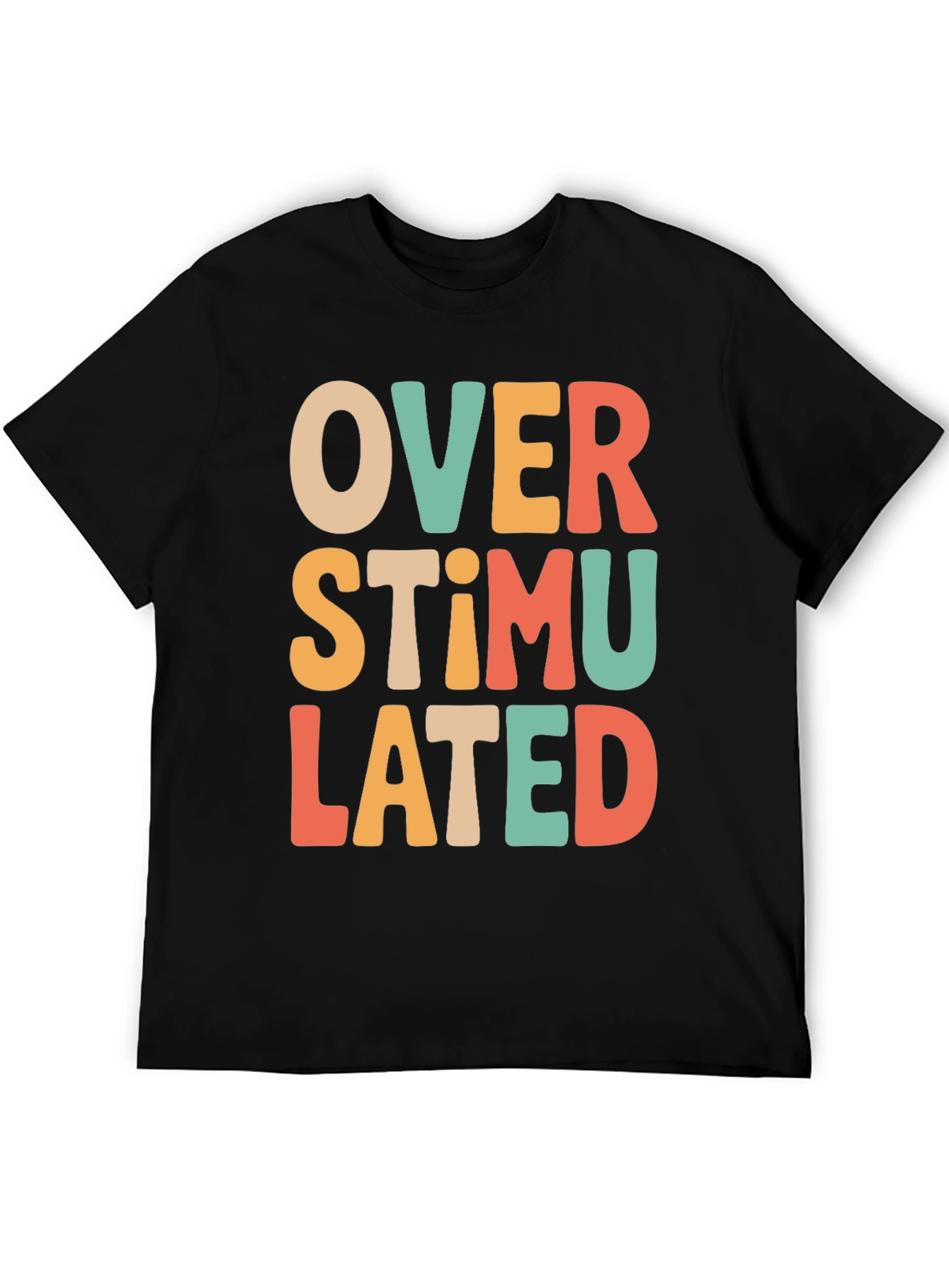 Black Overstimulated Retro T-Shirt - Comfort & Style view 5