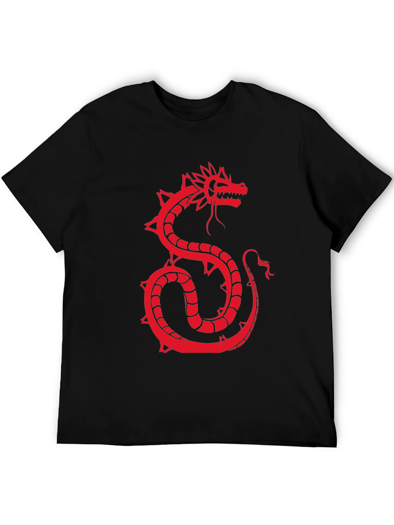 Black Red Dragon Graphic Black T-Shirt view 5