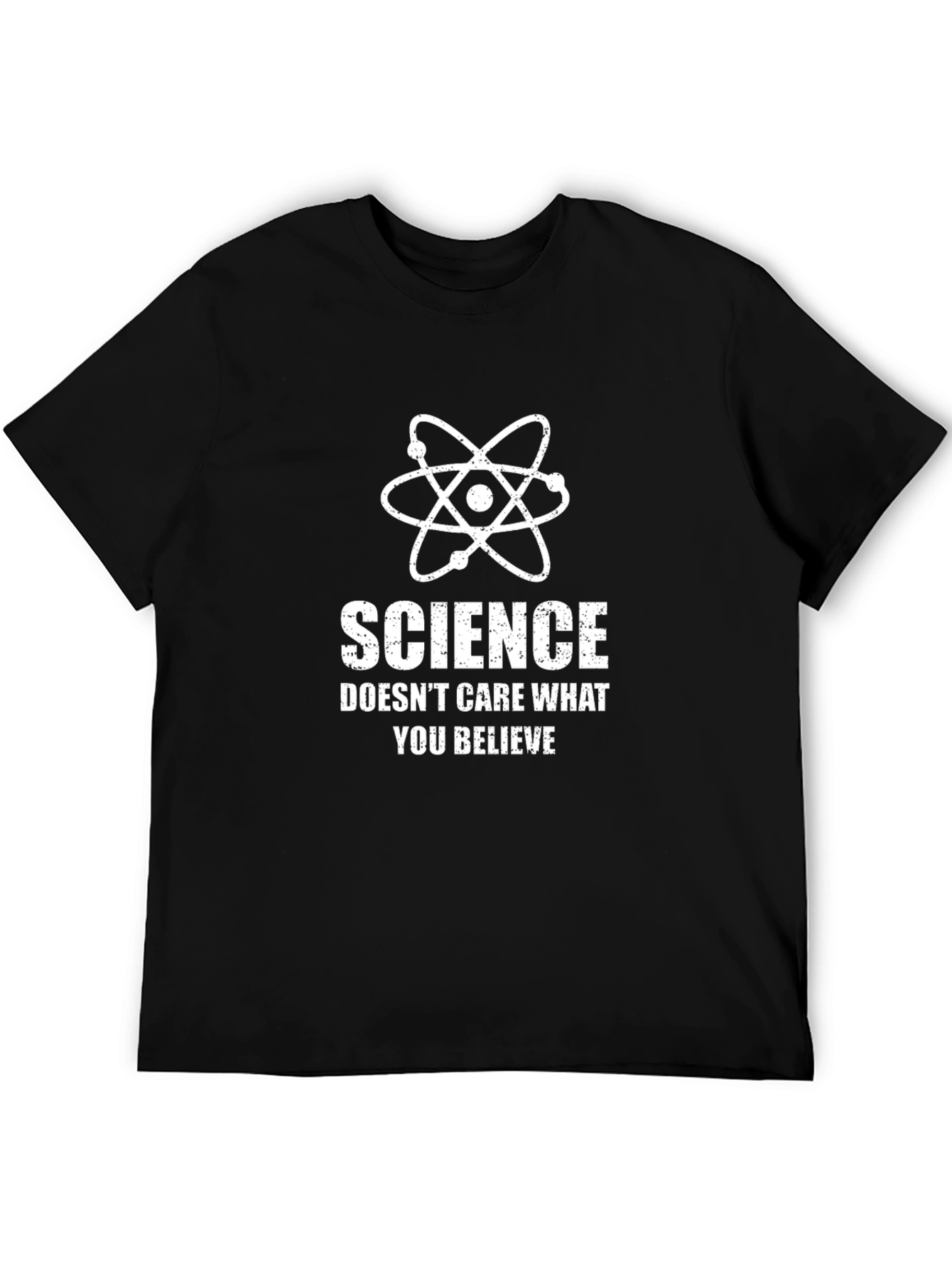 Black Science Atom Graphic T-Shirt - Unisex Black Tee view 5