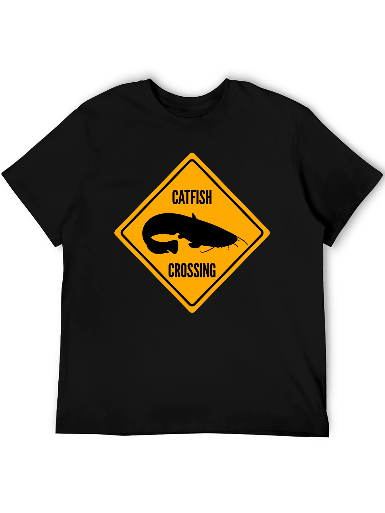 Black Catfish Crossing Graphic T-Shirt - Black view 5