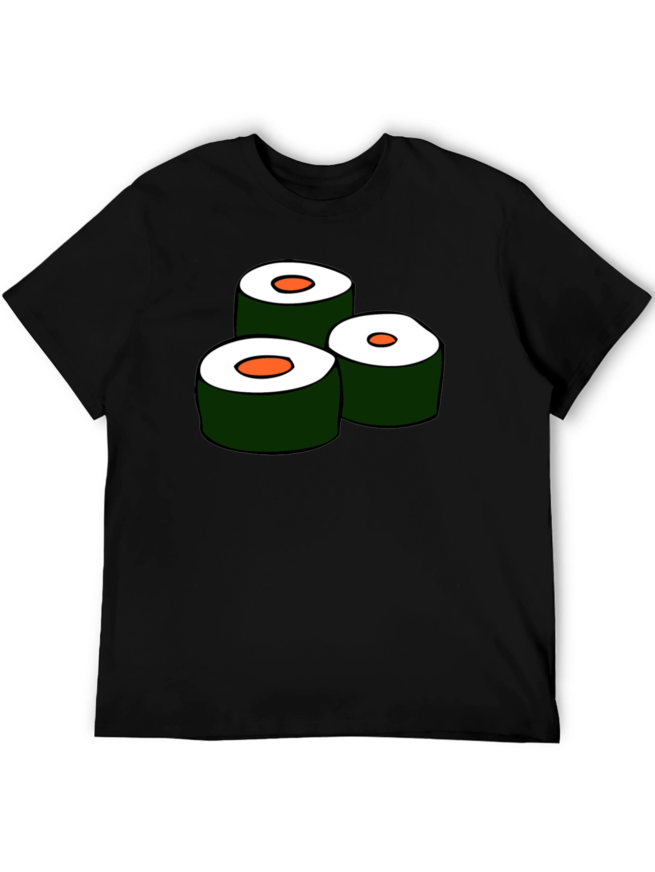 Black Sushi Roll Graphic Tee - Unique Foodie T-Shirt view 5