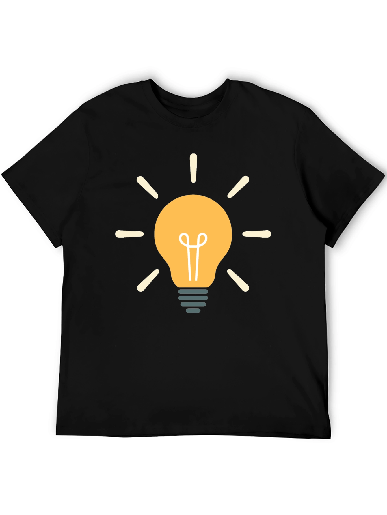 Black Creative Idea Lightbulb Graphic Black T-Shirt view 5