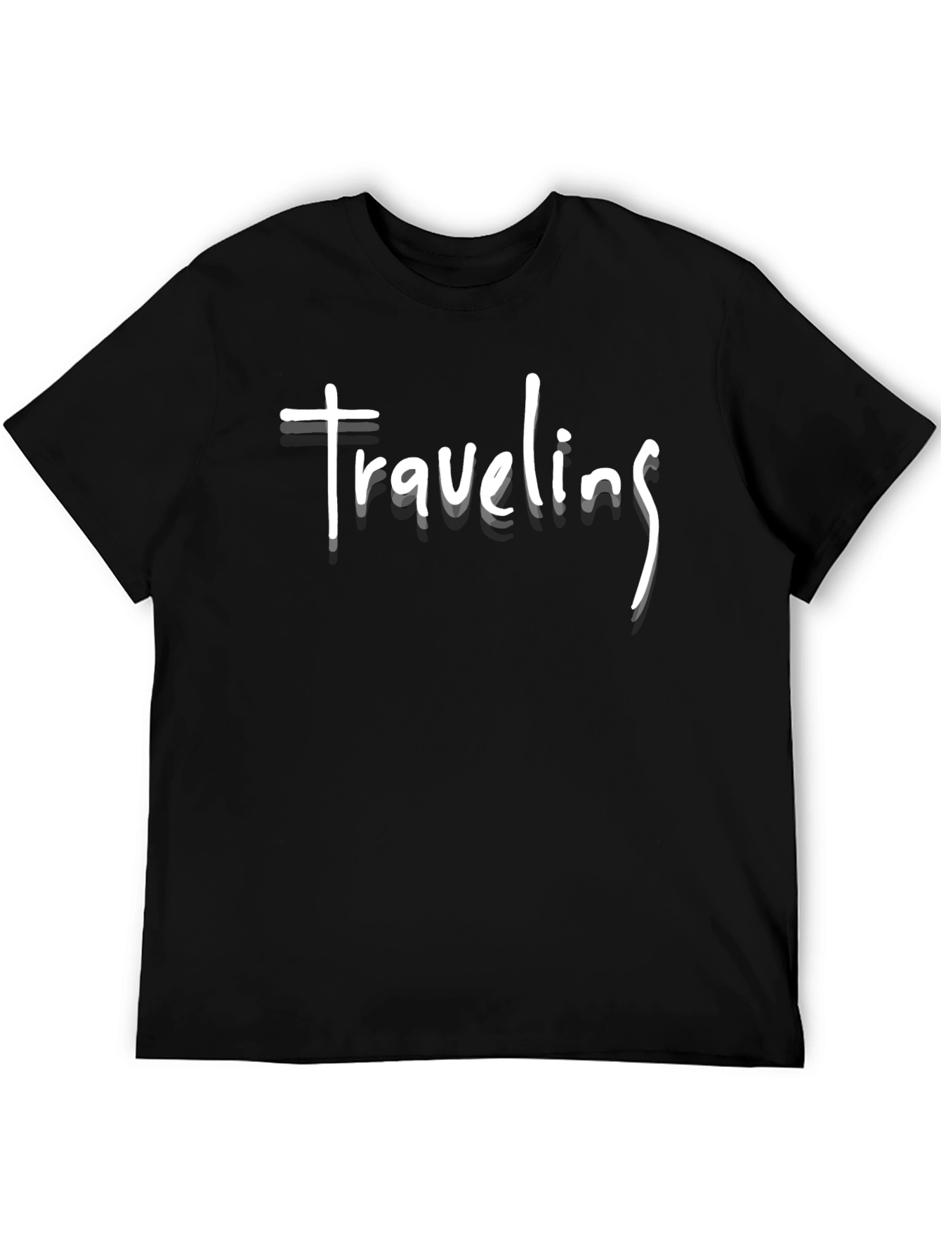 Black Traveling Tee - Black Casual T-Shirt view 5