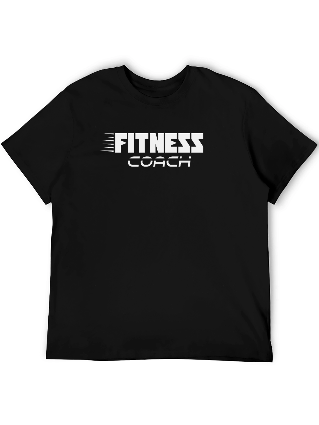 Black Fitness Coach Black T-Shirt view 5