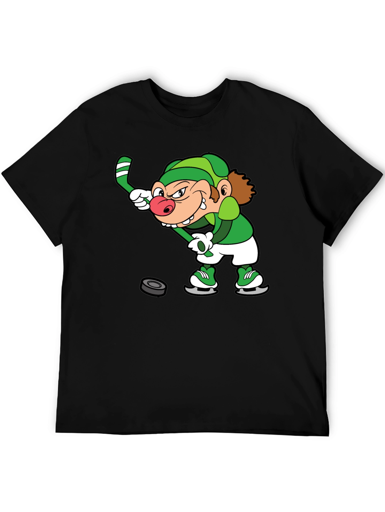 Black Leprechaun Hockey Black T-Shirt view 5