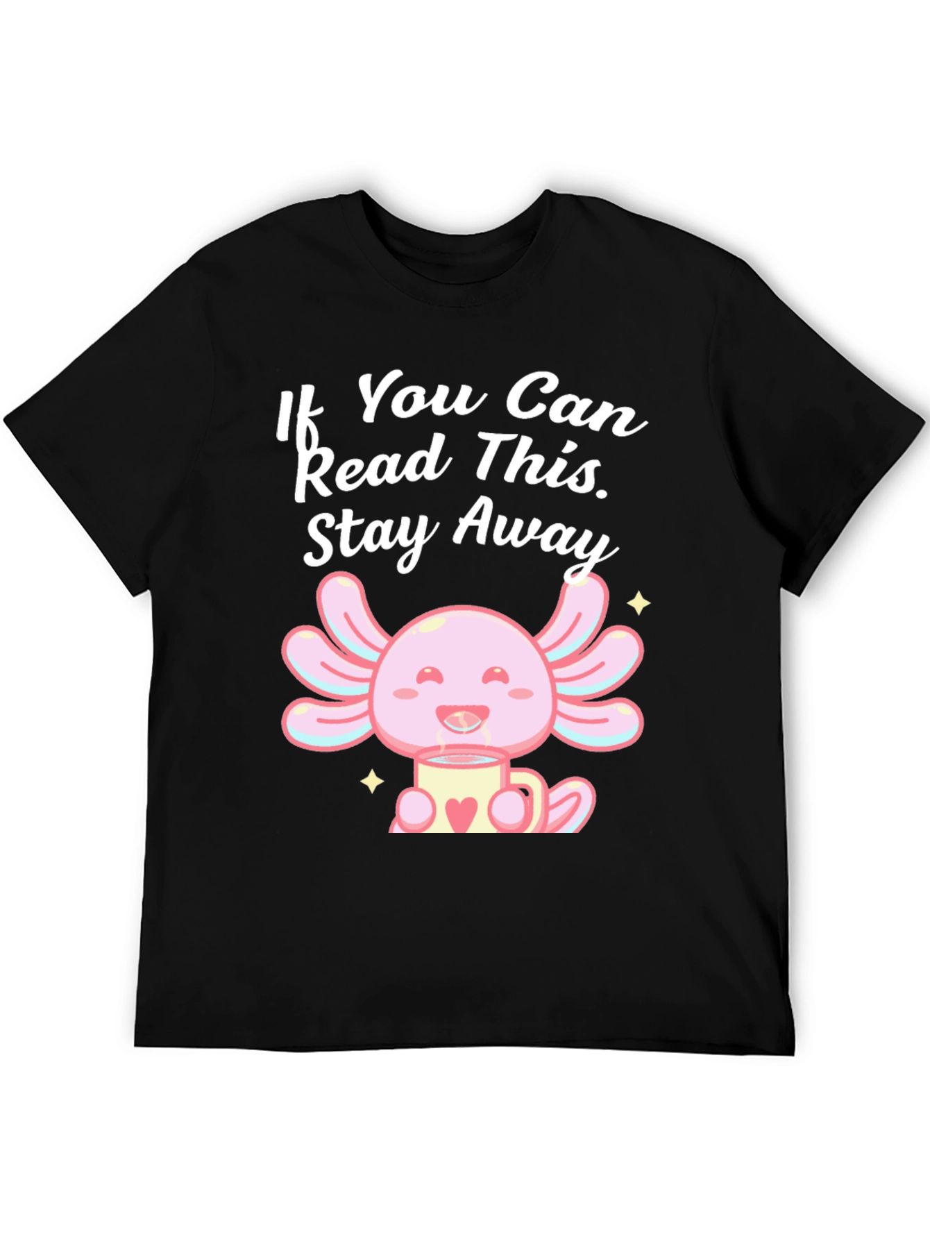 Black Axolotl "Stay Away" Graphic Tee - Black view 5