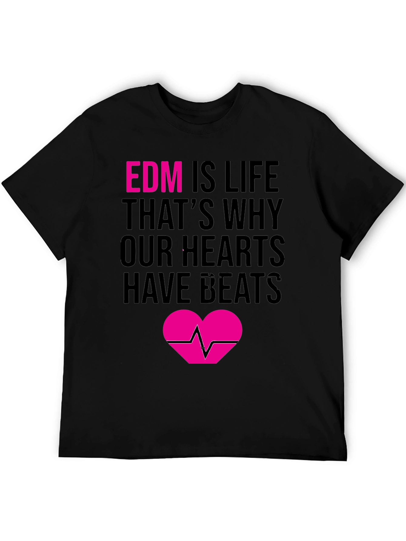Black EDM is Life Graphic Tee - Music Lover T-Shirt view 5