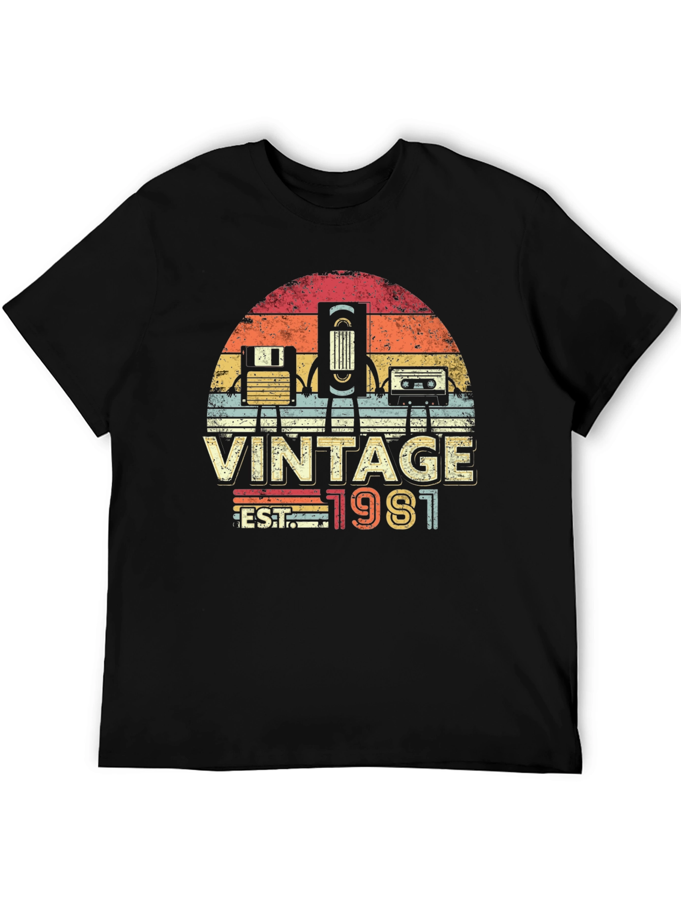 Black Vintage 1981 T-Shirt Retro Style view 5