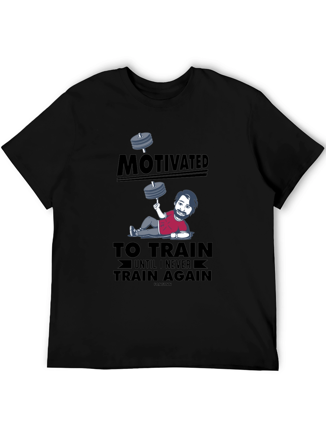 Black Motivated to Train Graphic Tee - Funny Workout Shirt view 5