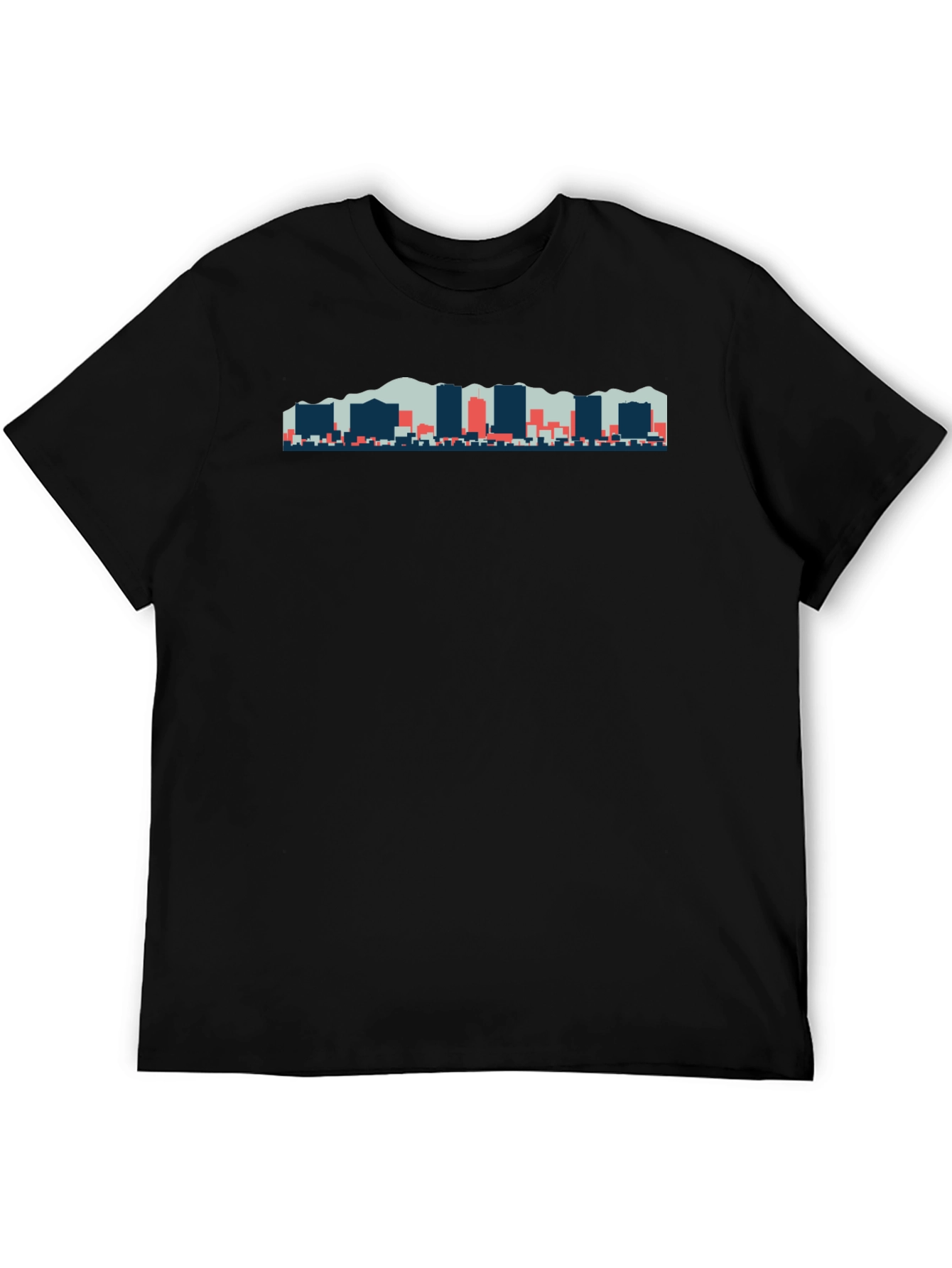 Black Abstract City Skyline T-Shirt view 5