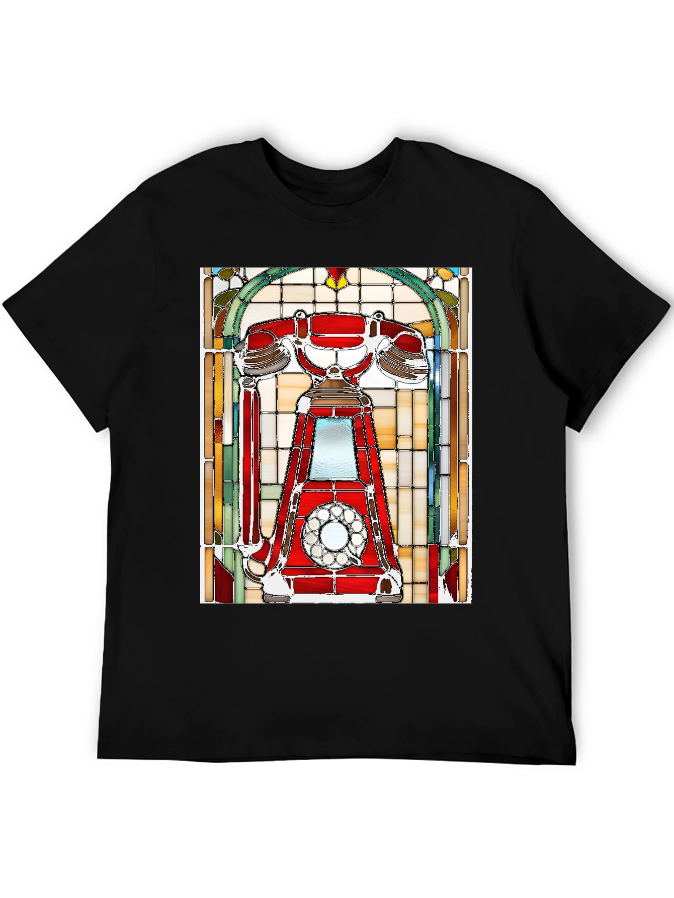Black Retro Rotary Phone T-Shirt - Classic Design view 5