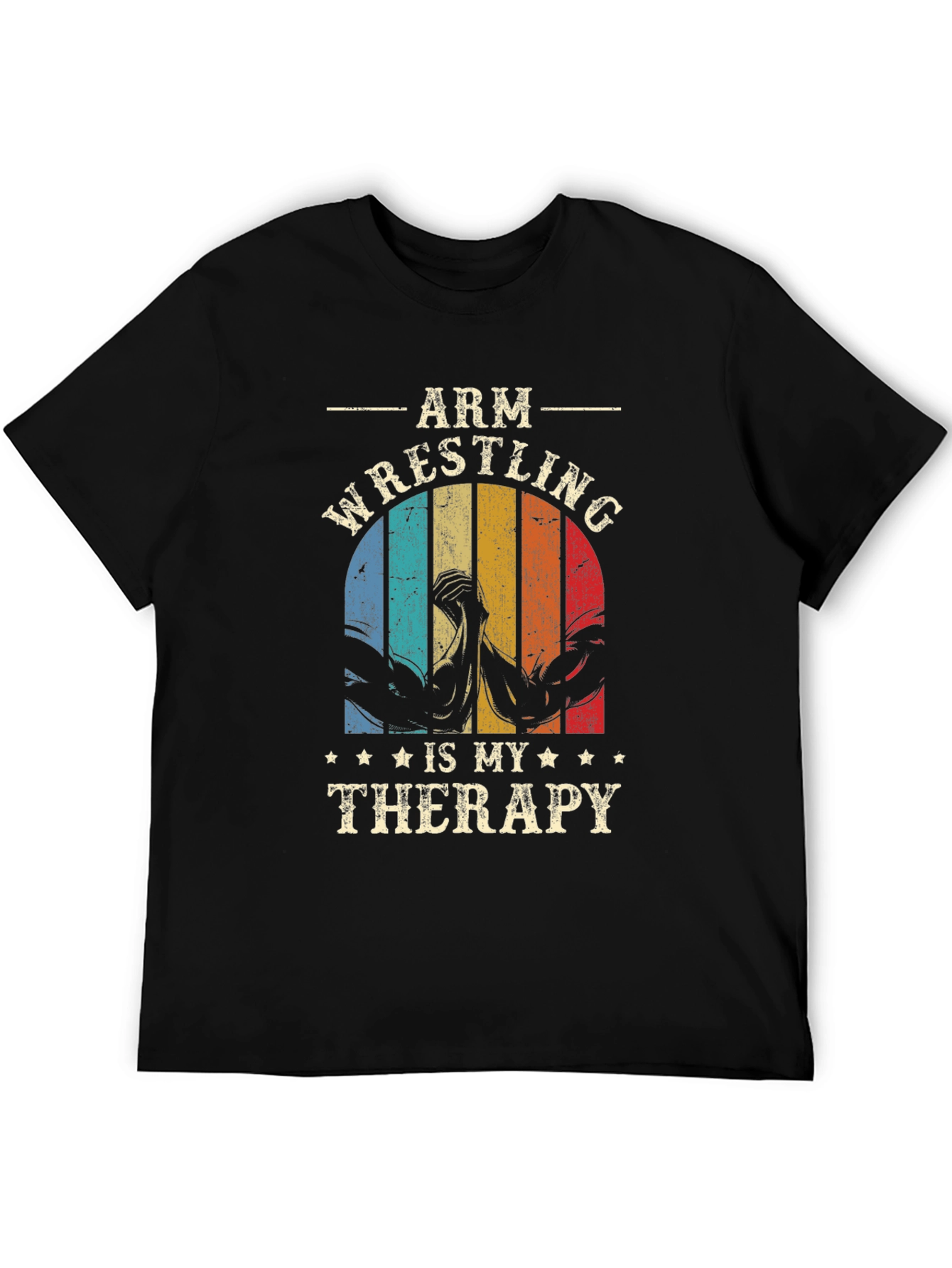 Black Arm Wrestling Therapy T-Shirt view 5