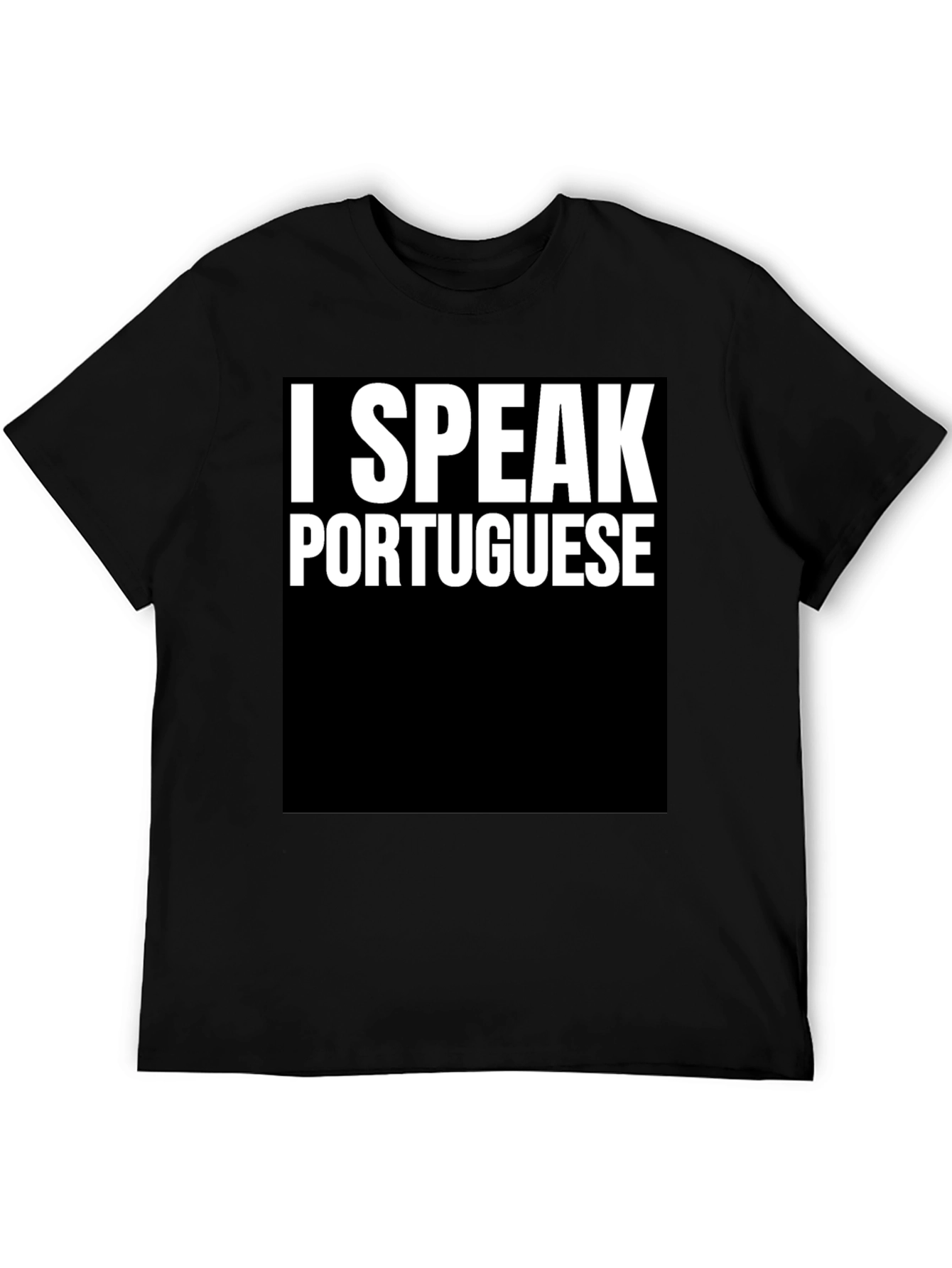 Black I Speak Portuguese Black Graphic Tee view 5