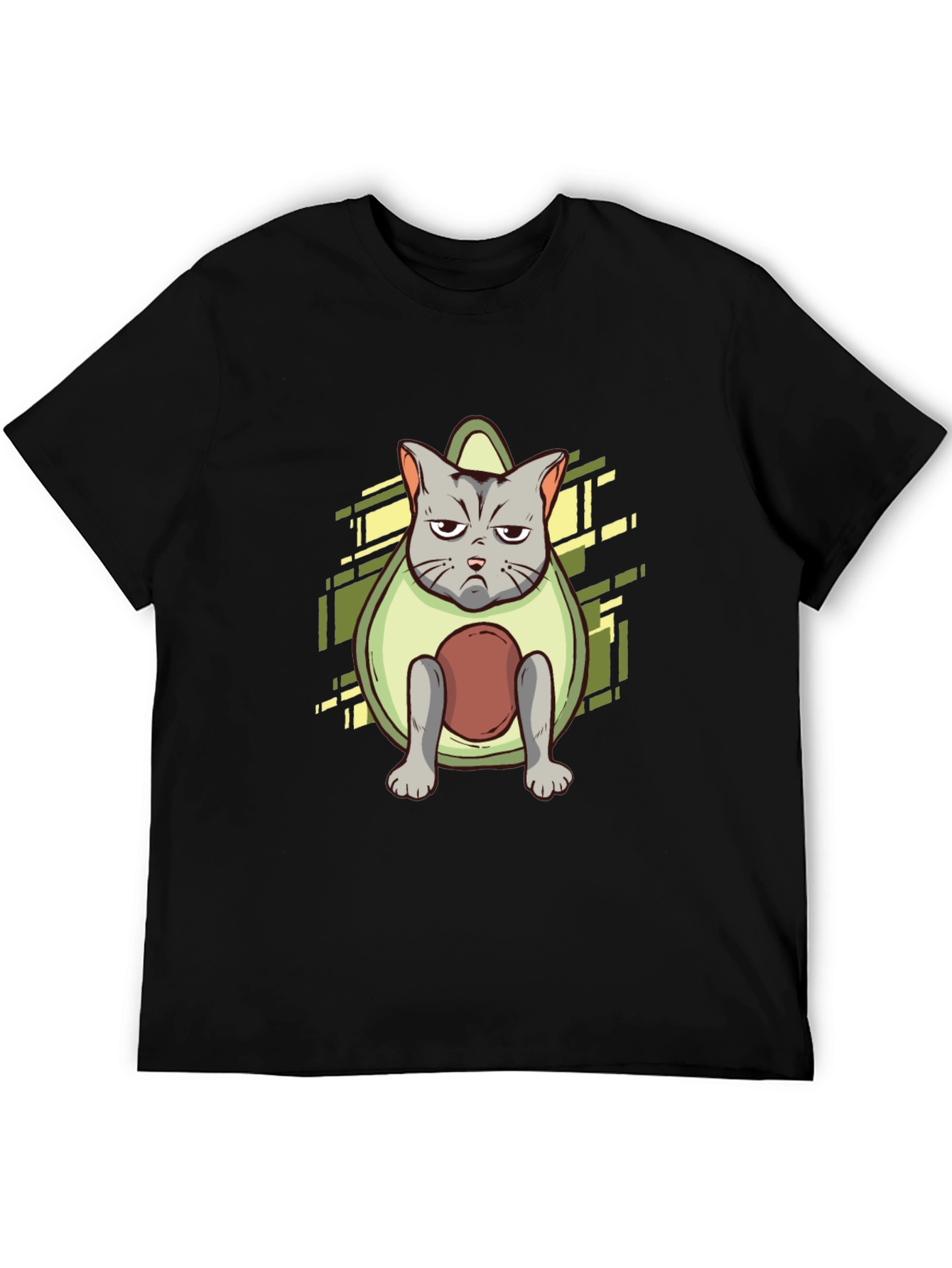 Black Avocado Cat Graphic Tee - Unique Design view 5