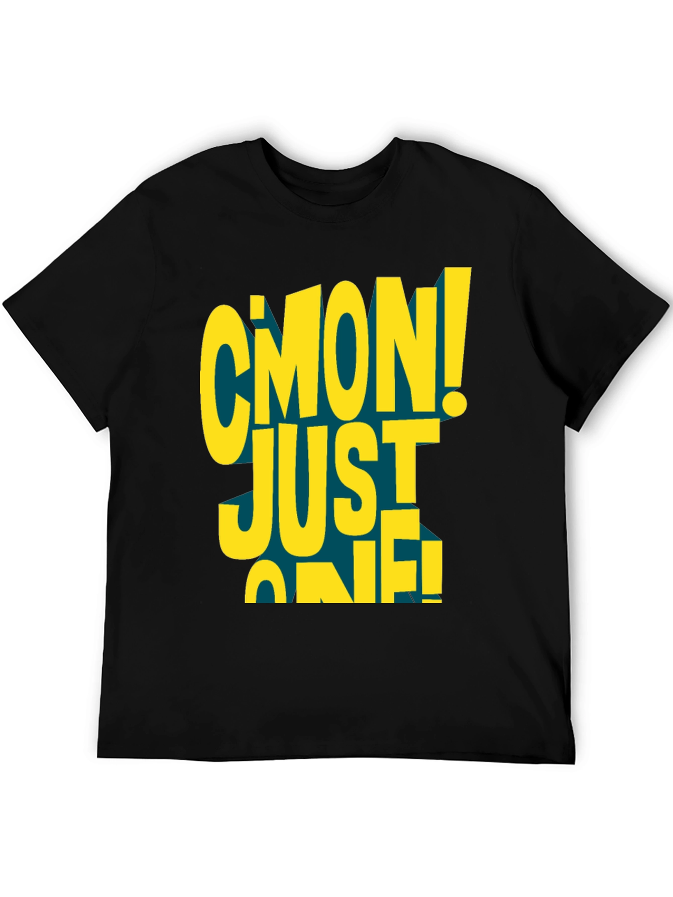 Black C'mon Just One! Graphic Black T-Shirt view 5