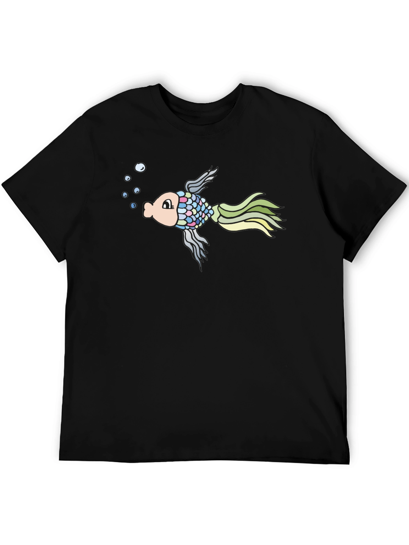Black Fun Fish Graphic Tee - Men's Black T-Shirt view 5