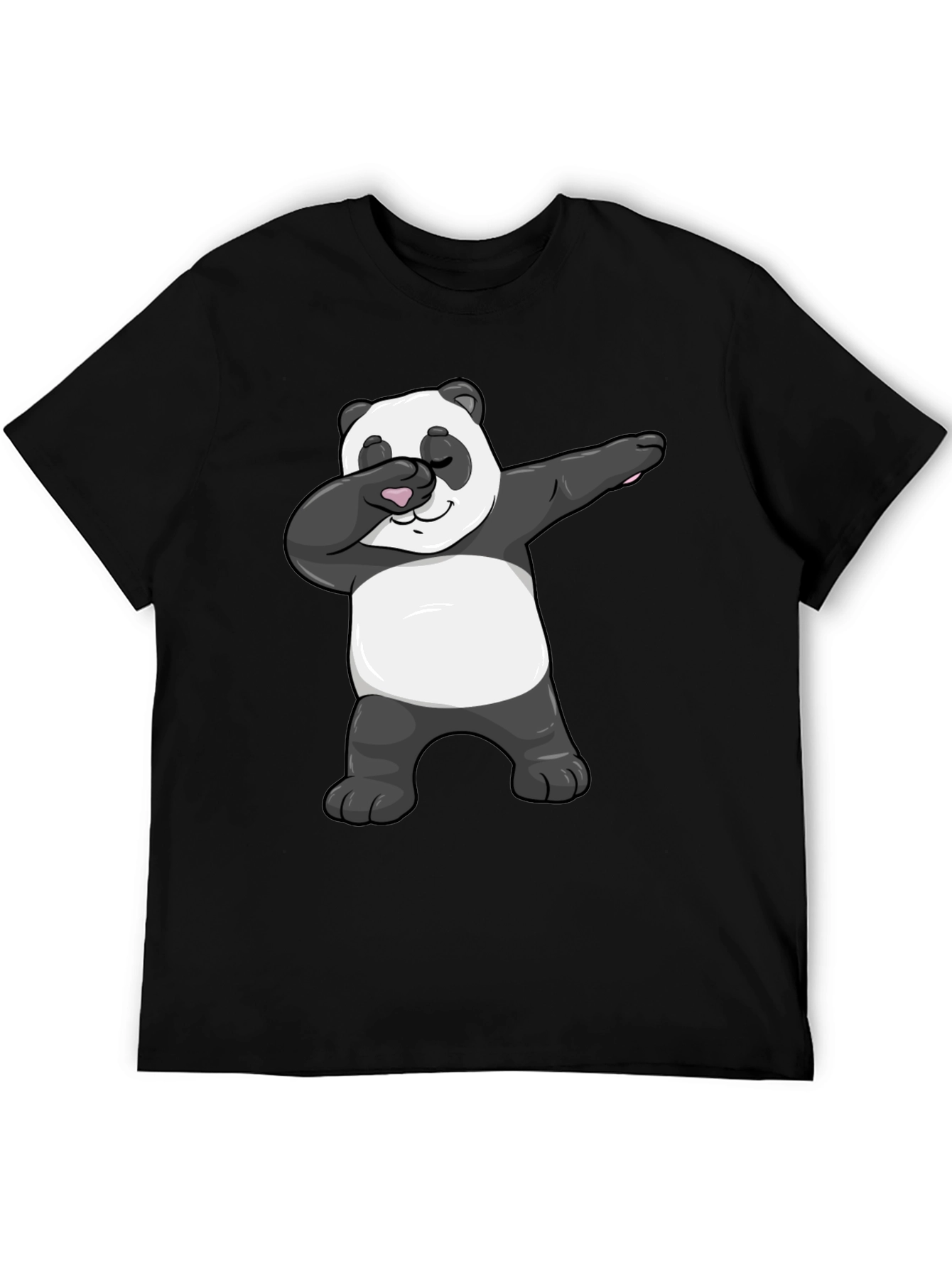 Black Dabbing Panda Graphic Tee - Men's Black T-Shirt view 5