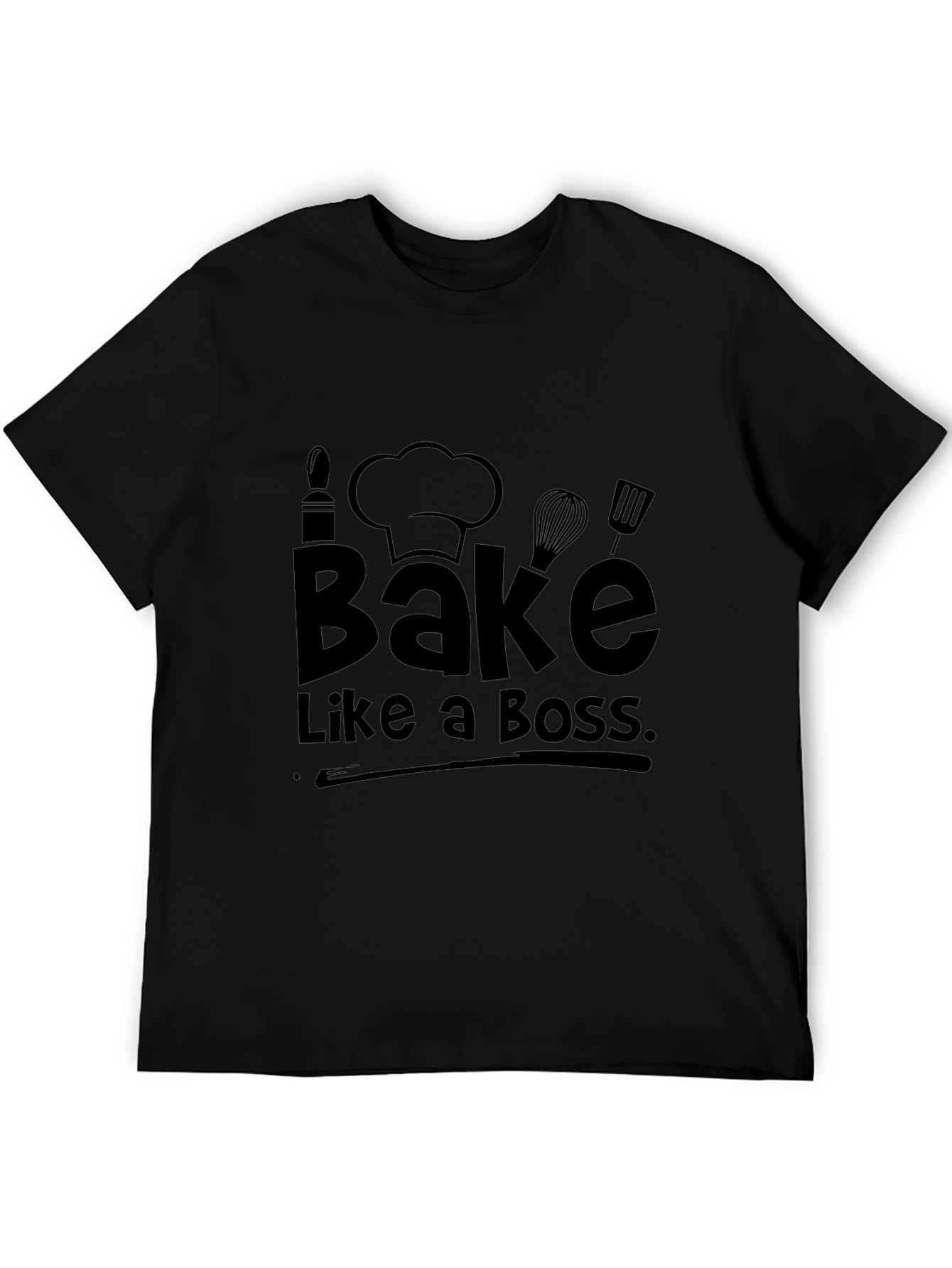 Black Bake Like a Boss T-Shirt - Funny Baking Tee view 5