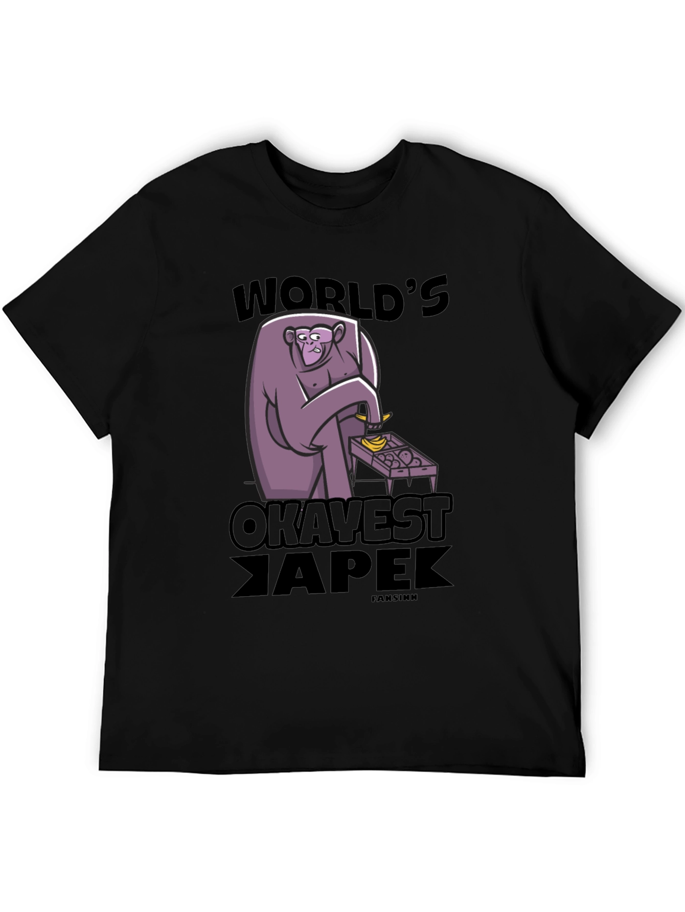 Black World's Okayest Ape Graphic Tee view 5
