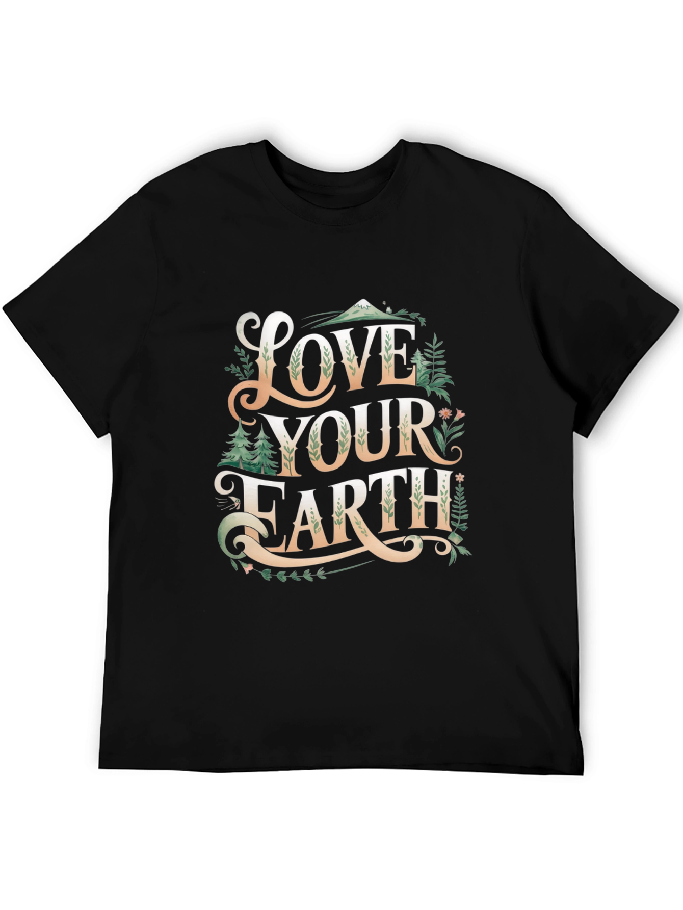 Black Love Your Earth Graphic T-Shirt - Black view 5
