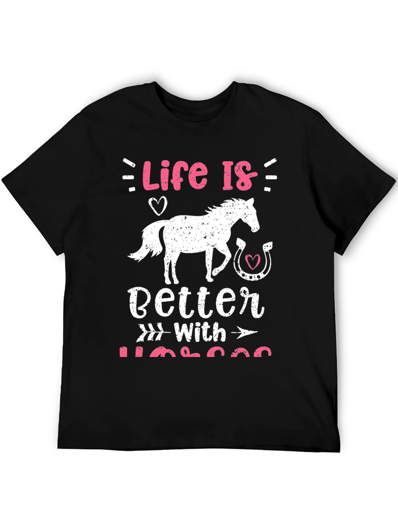 Black Life is Better with Horses Graphic Tee view 5