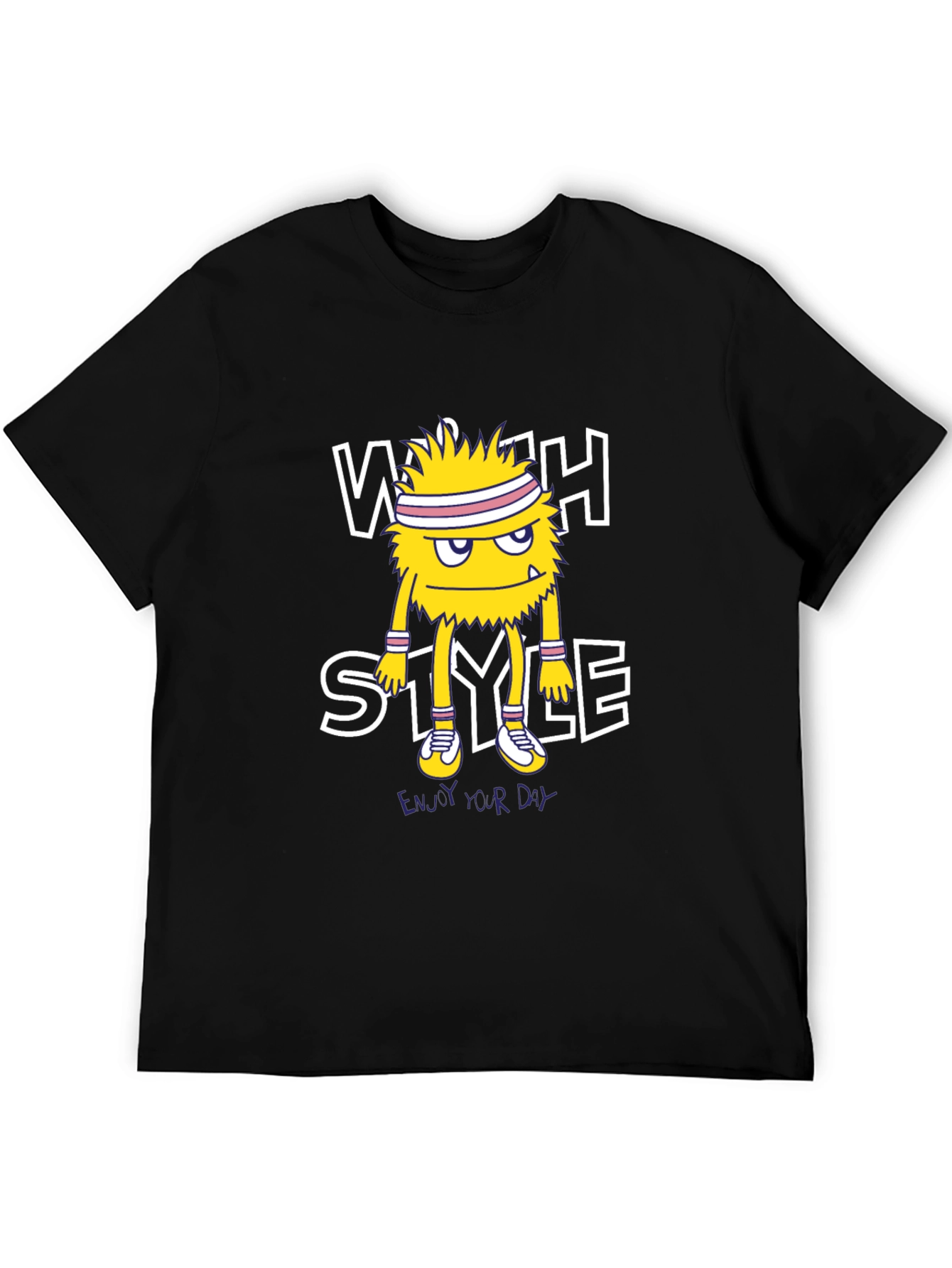 Black Stylish Monster Graphic Black T-Shirt view 5
