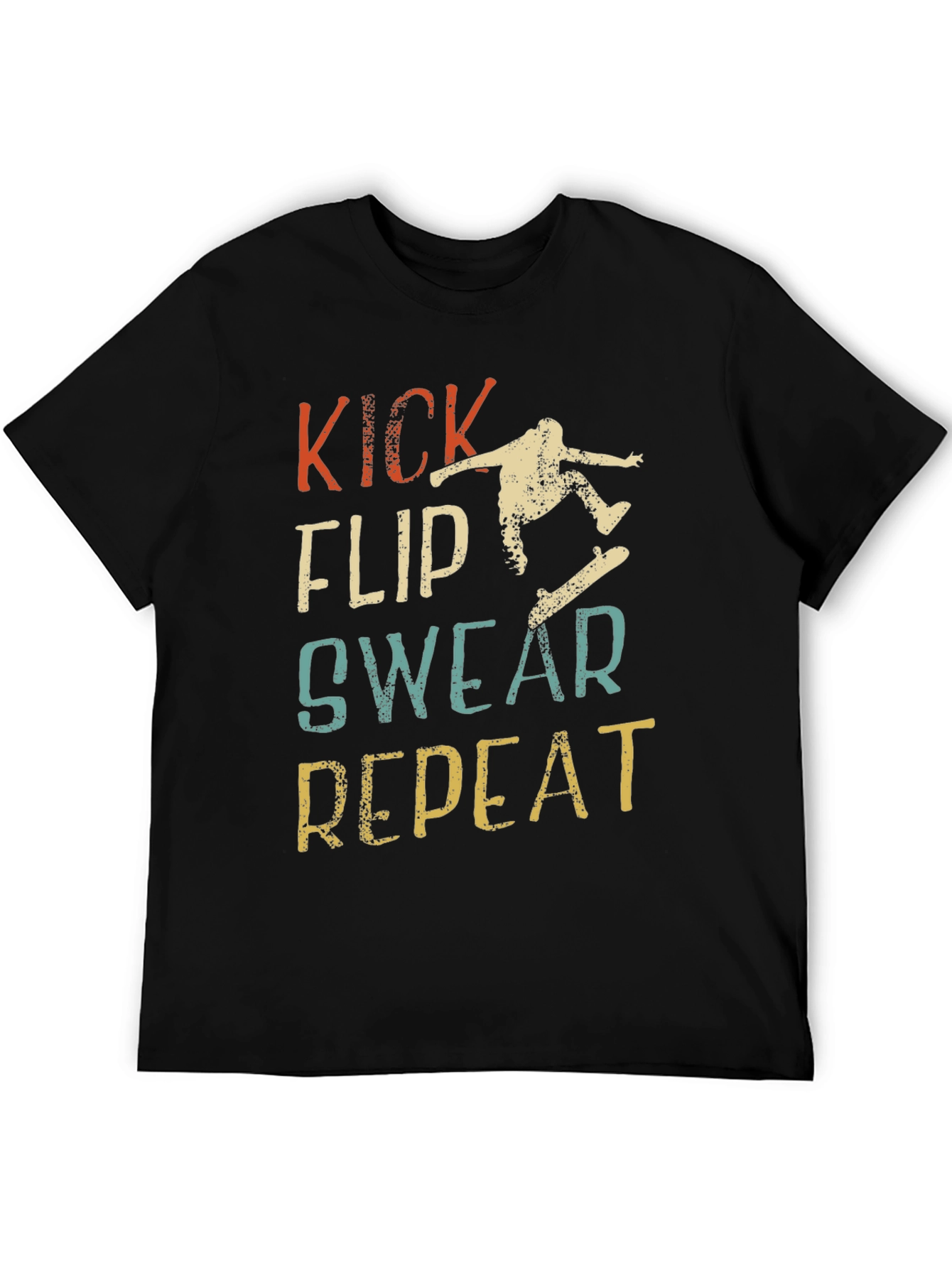 Black Kick Flip Swear Repeat Graphic T-Shirt view 5