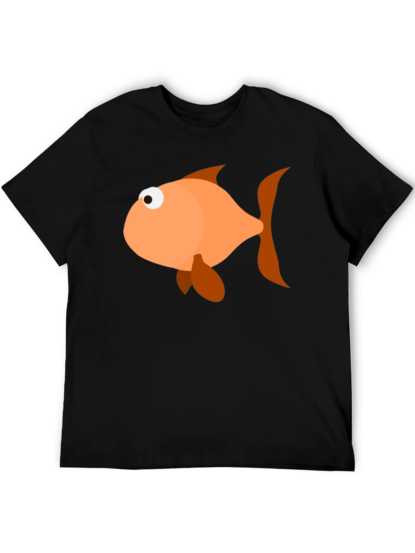 Black Funny Fish Graphic T-Shirt - Black Cotton Blend view 5