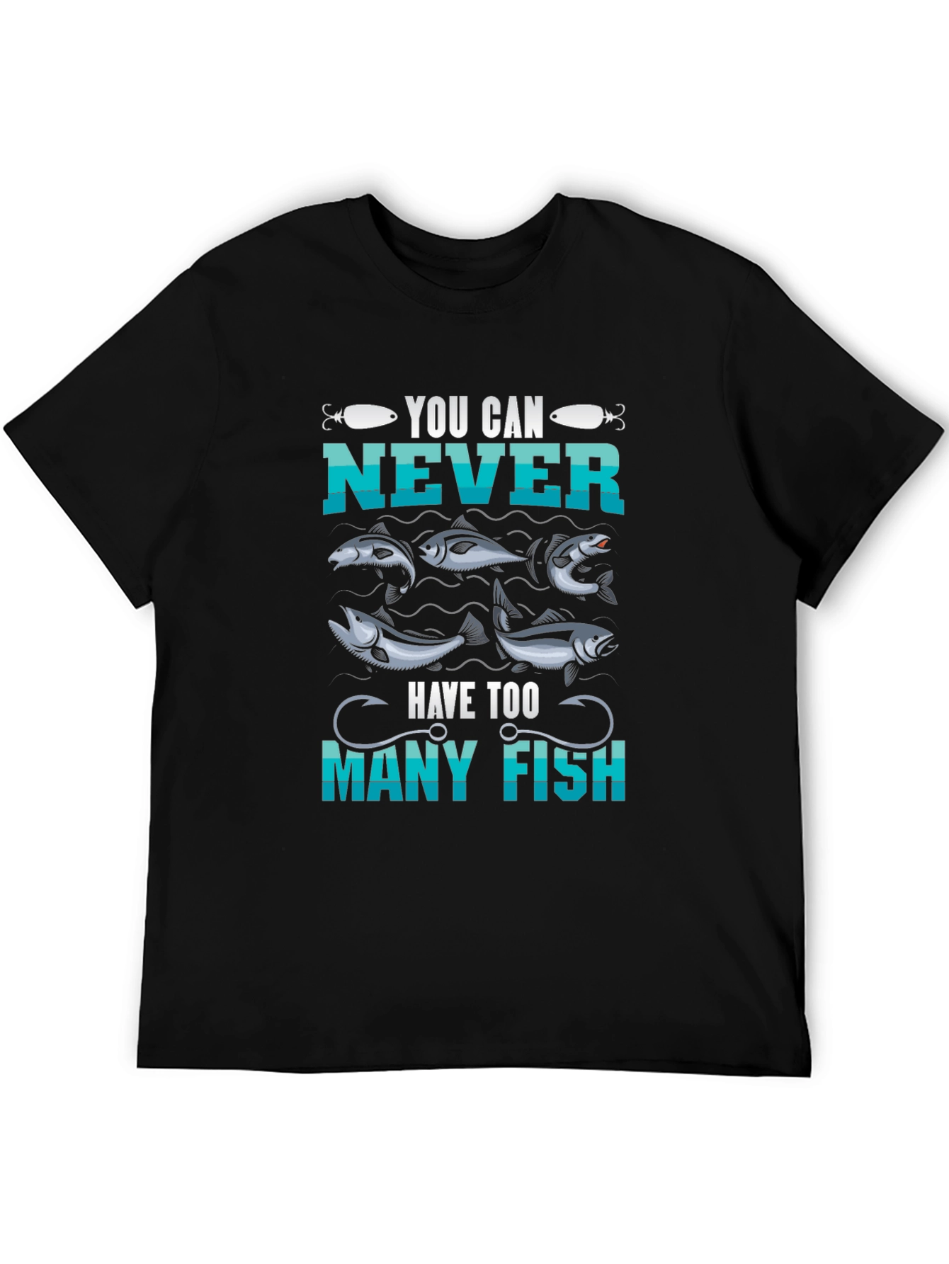 Black You Can Never Have Too Many Fish T-Shirt view 5