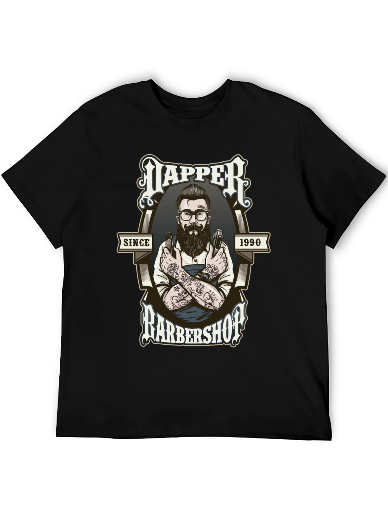 Dapper Barbershop Graphic Tee - Black - 5