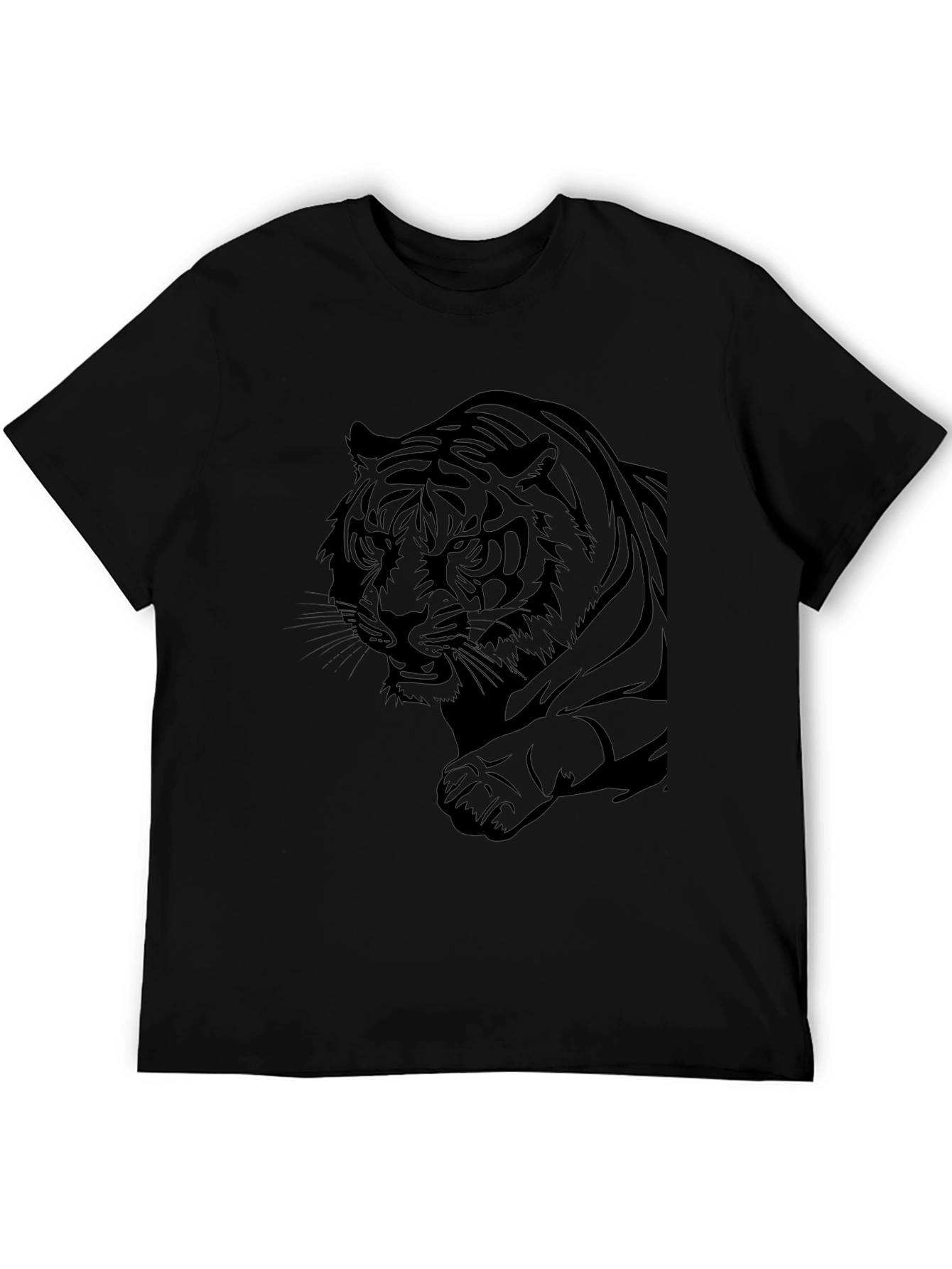 Black Tiger Graphic Black T-Shirt view 5